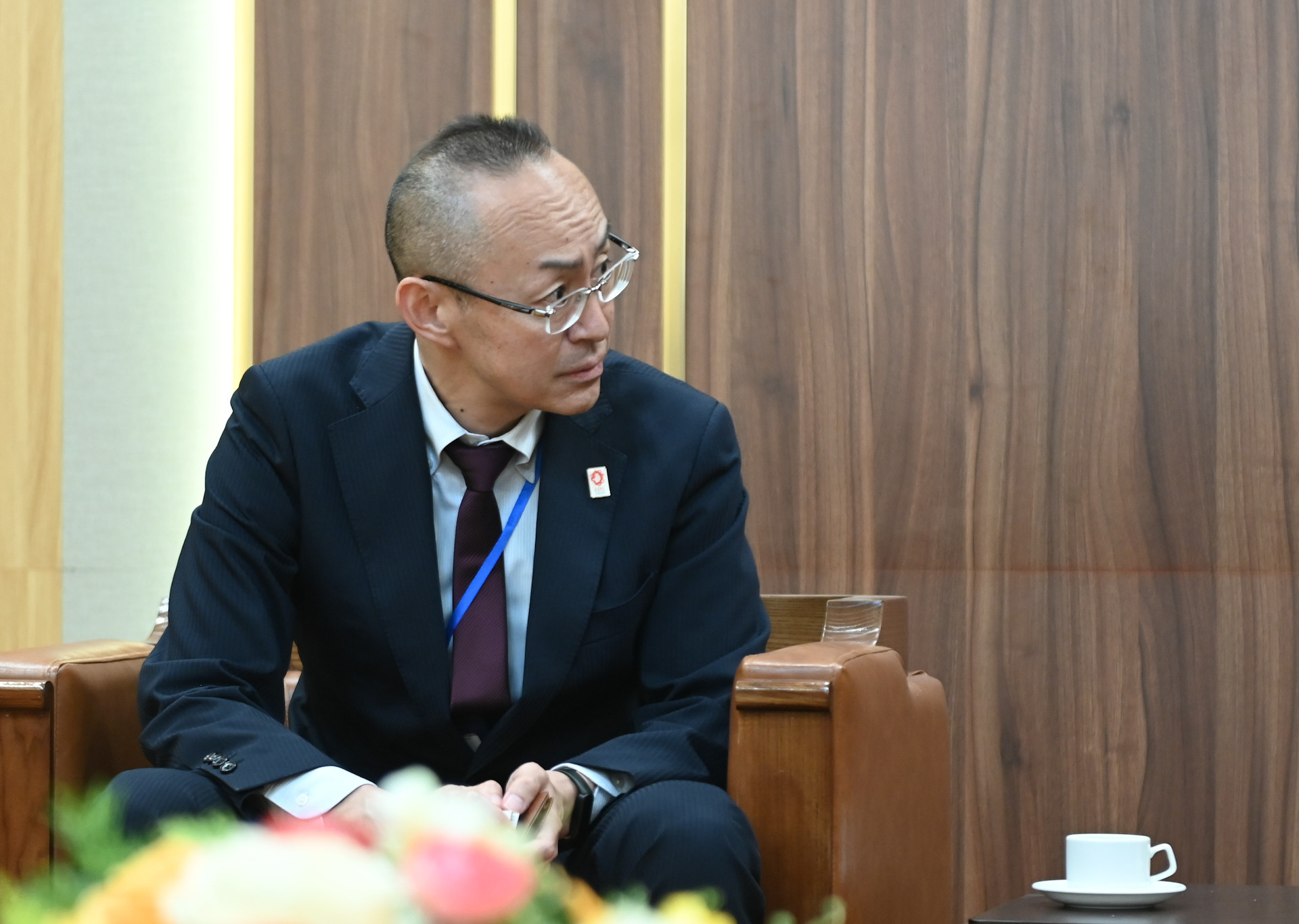 Ông Kobayashi Yosuke,Trưởng đại diện Cơ quan Hợp tác quốc tế Nhật Bản (JICA) tại buổi tiếp.