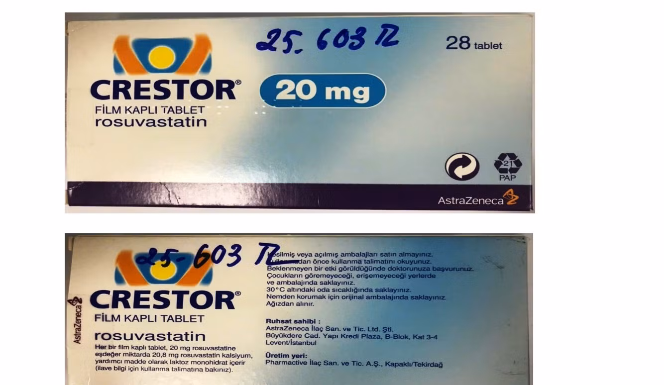 Lô thuốc Crestor 10mg (Rosuvastatin) trong loạt thuốc bị làm giả vừa được Cục Quản lý Dược công bố.