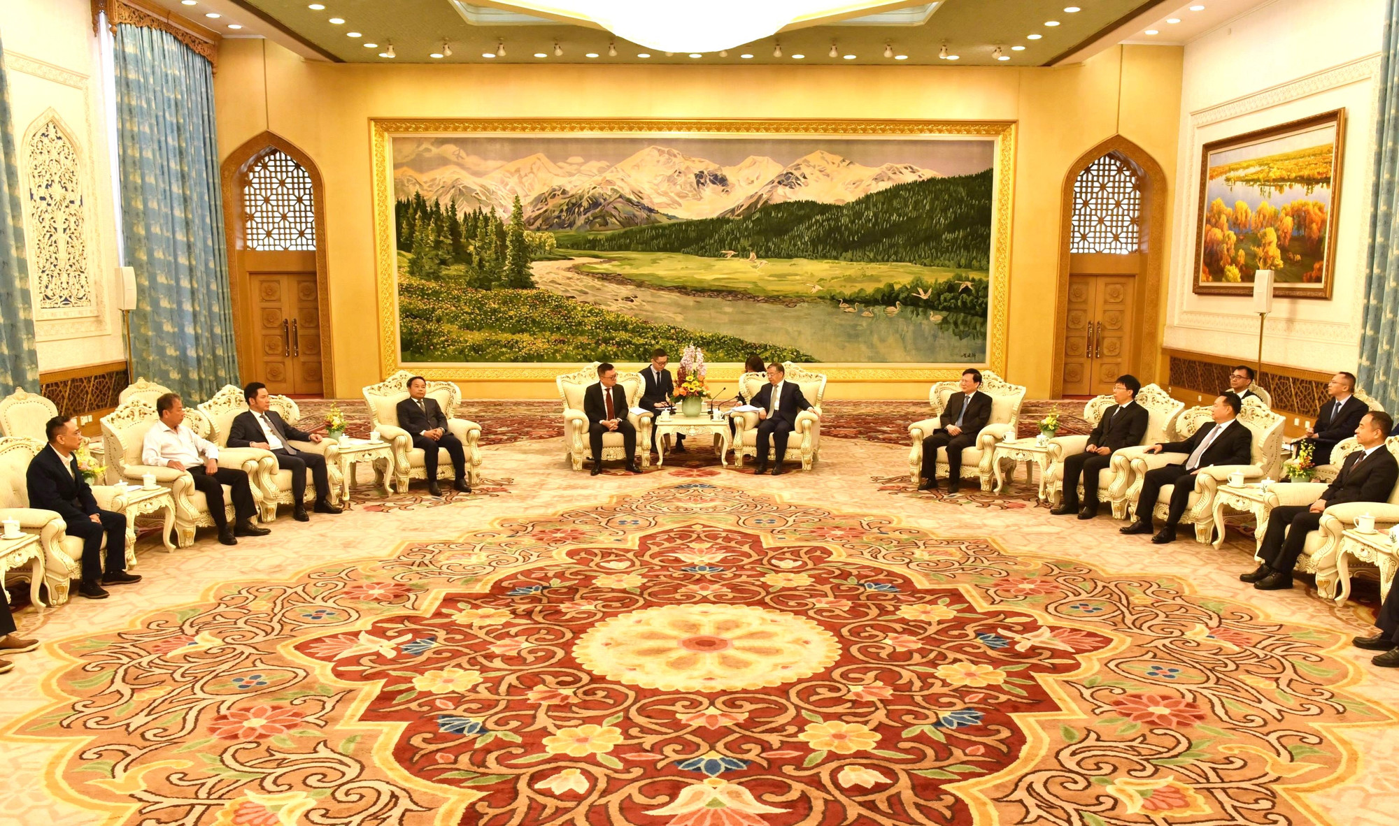 Quang cảnh buổi tiếp tại Đại lễ đường Nhân dân.