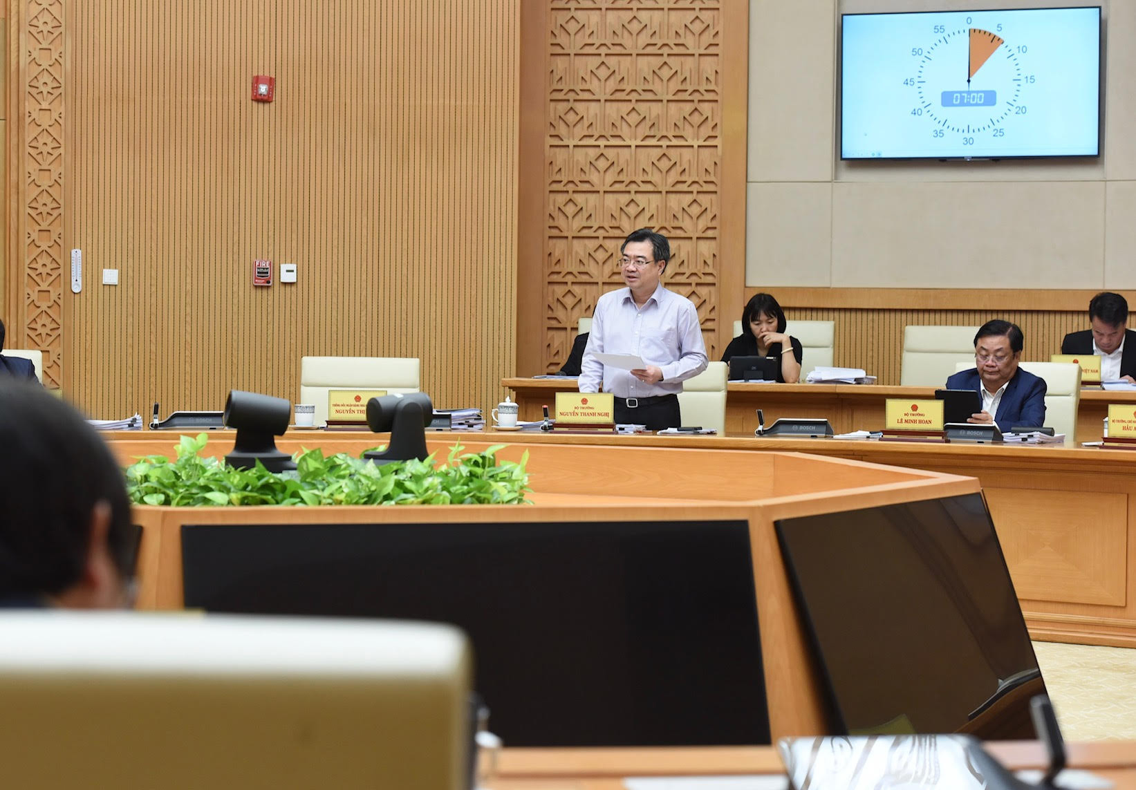 Bộ trưởng Xây dựng Nguyễn Thanh Nghị phát biểu.