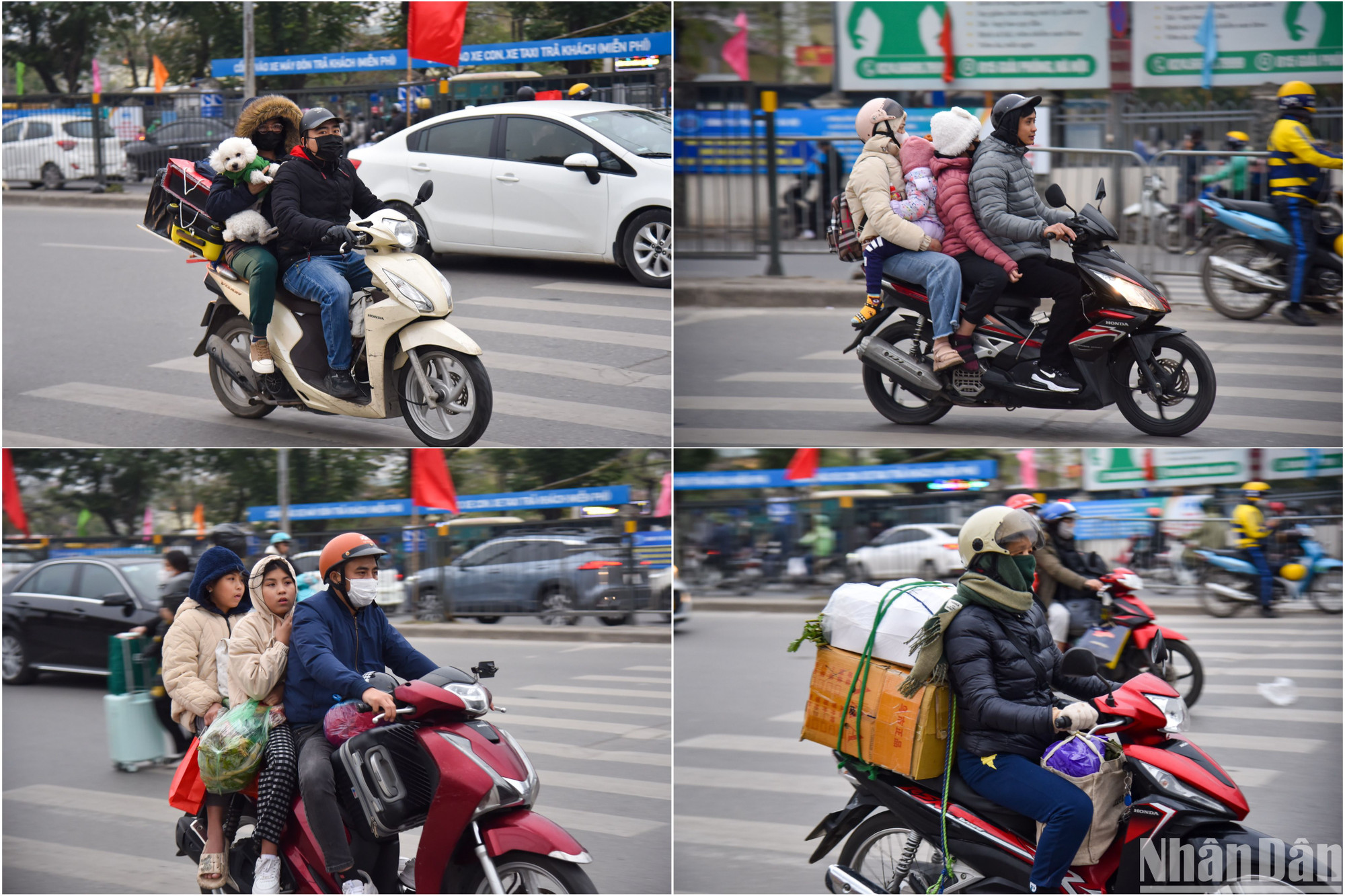 Người dân lỉnh kỉnh đồ đạc, mau chóng di chuyển về quê ăn Tết.