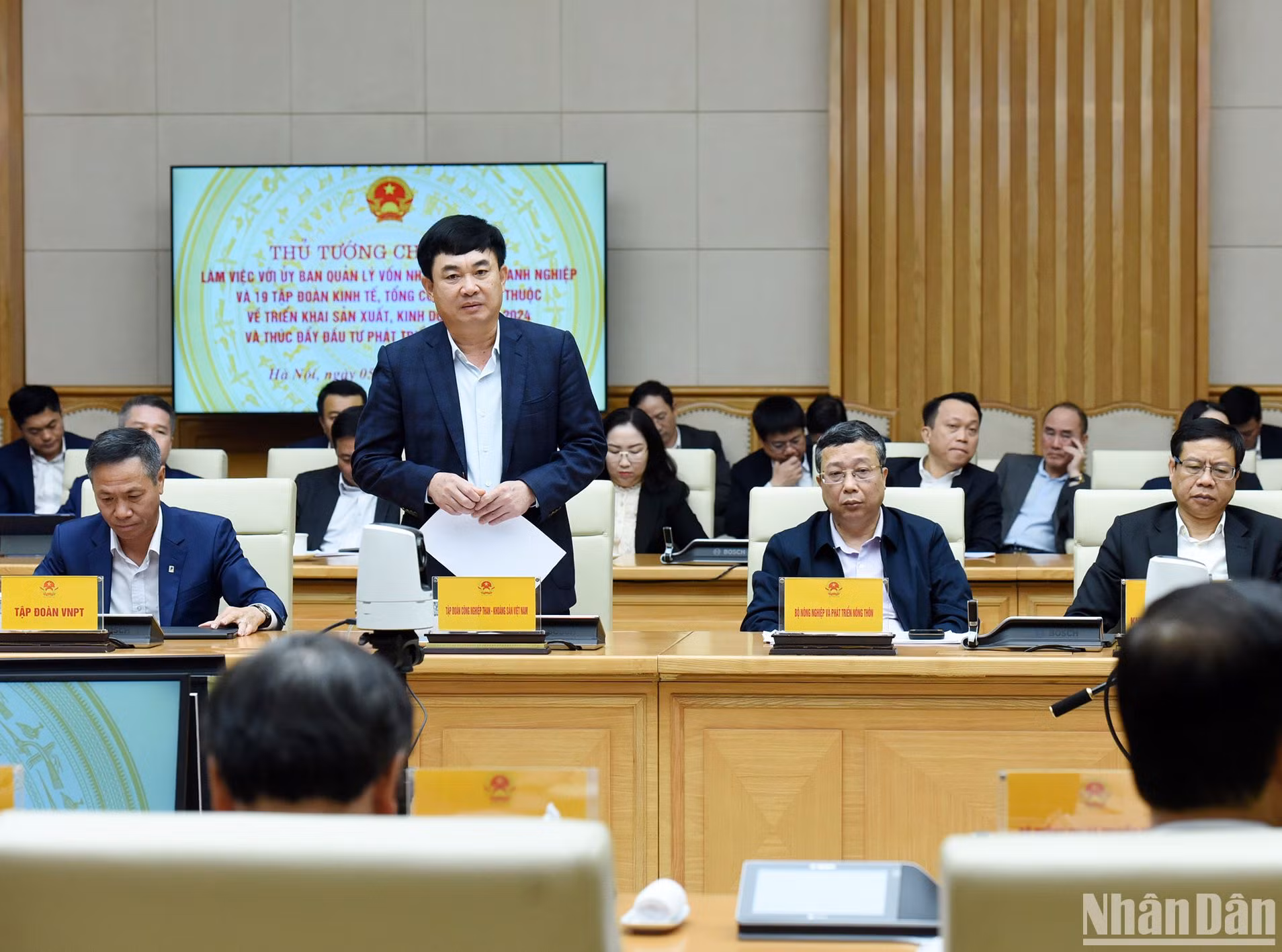 Chủ tịch Hội đồng thành viên Tập đoàn Công nghiệp Than - Khoáng sản Việt Nam Ngô Hoàng Ngân phát biểu.