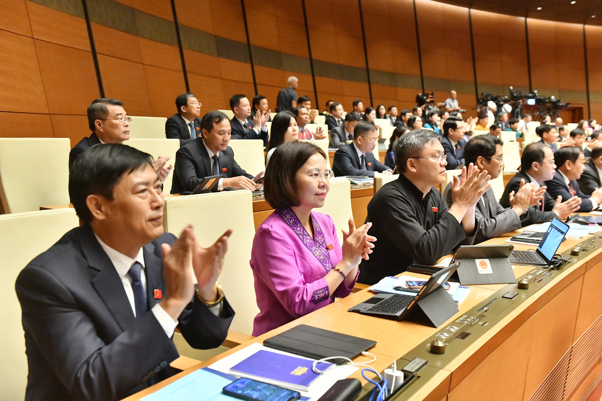 Các đại biểu Quốc hội dự phiên khai mạc Kỳ họp thứ 7 sáng 20/5.