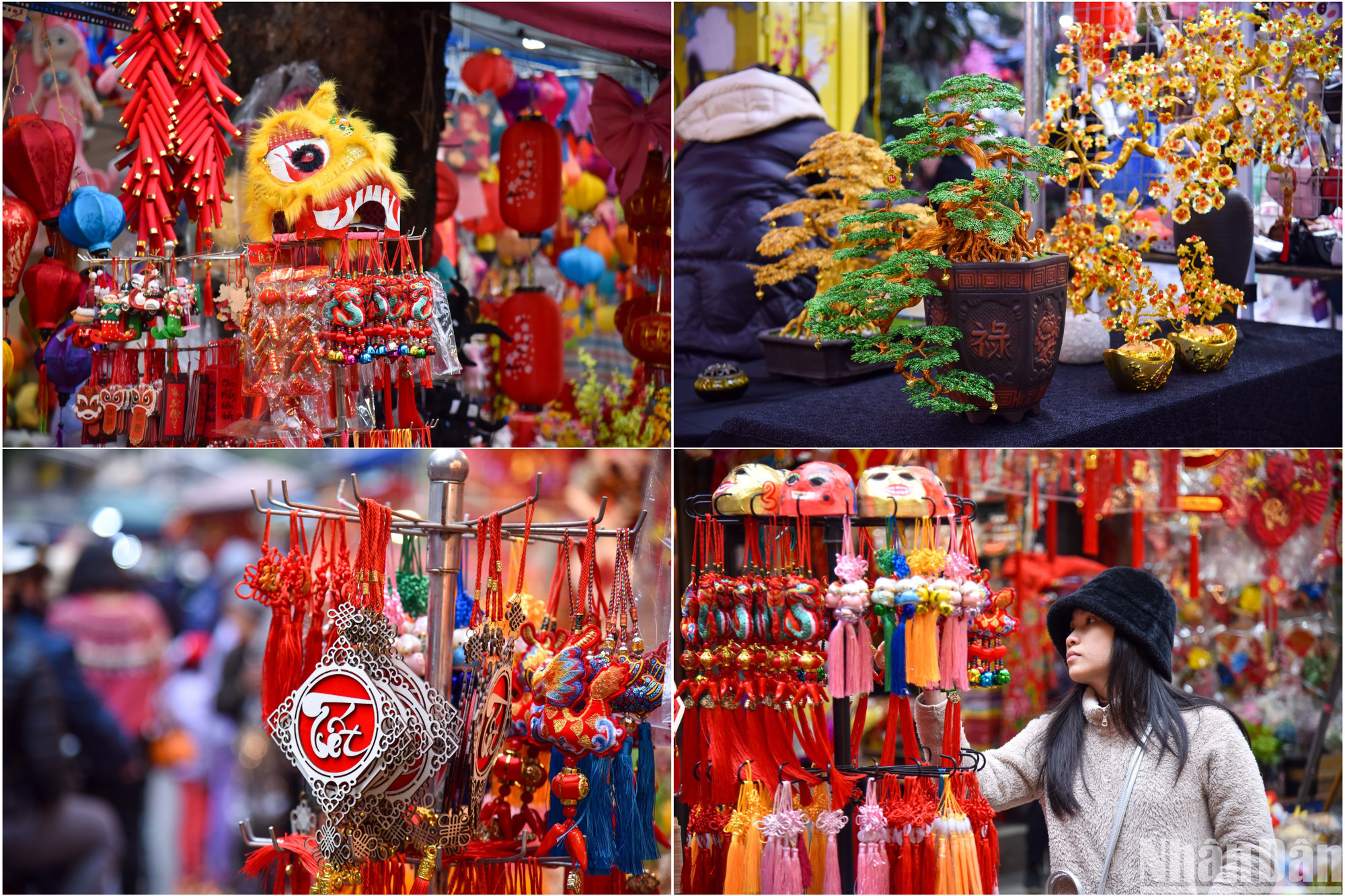 Đa dạng các mặt hàng từ hình thức cho đến màu sắc đã tạo nên một khung cảnh rực rỡ trên con phố Hàng Lược.