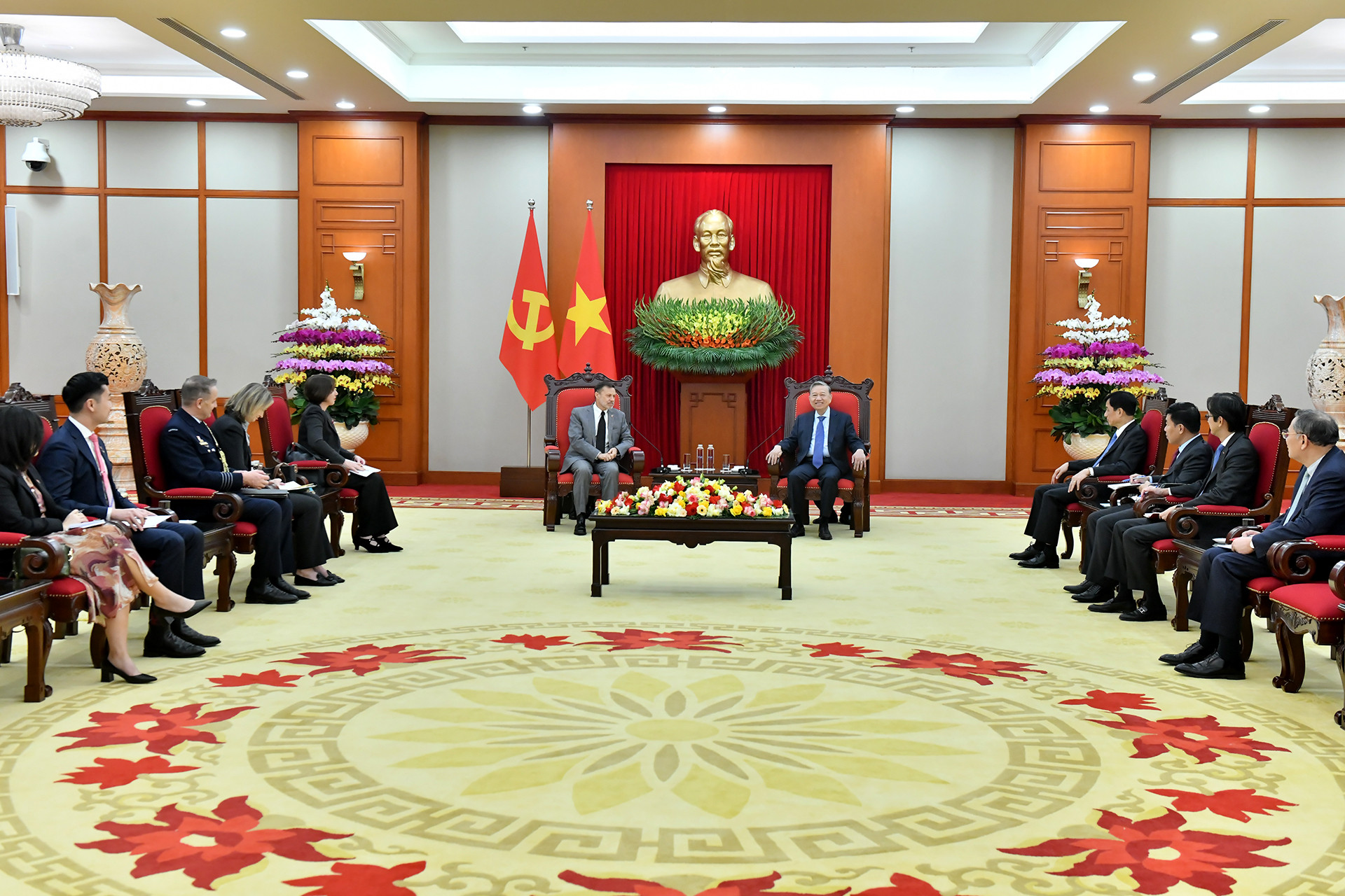 Quang cảnh buổi tiếp tại Trụ sở Trung ương Đảng.