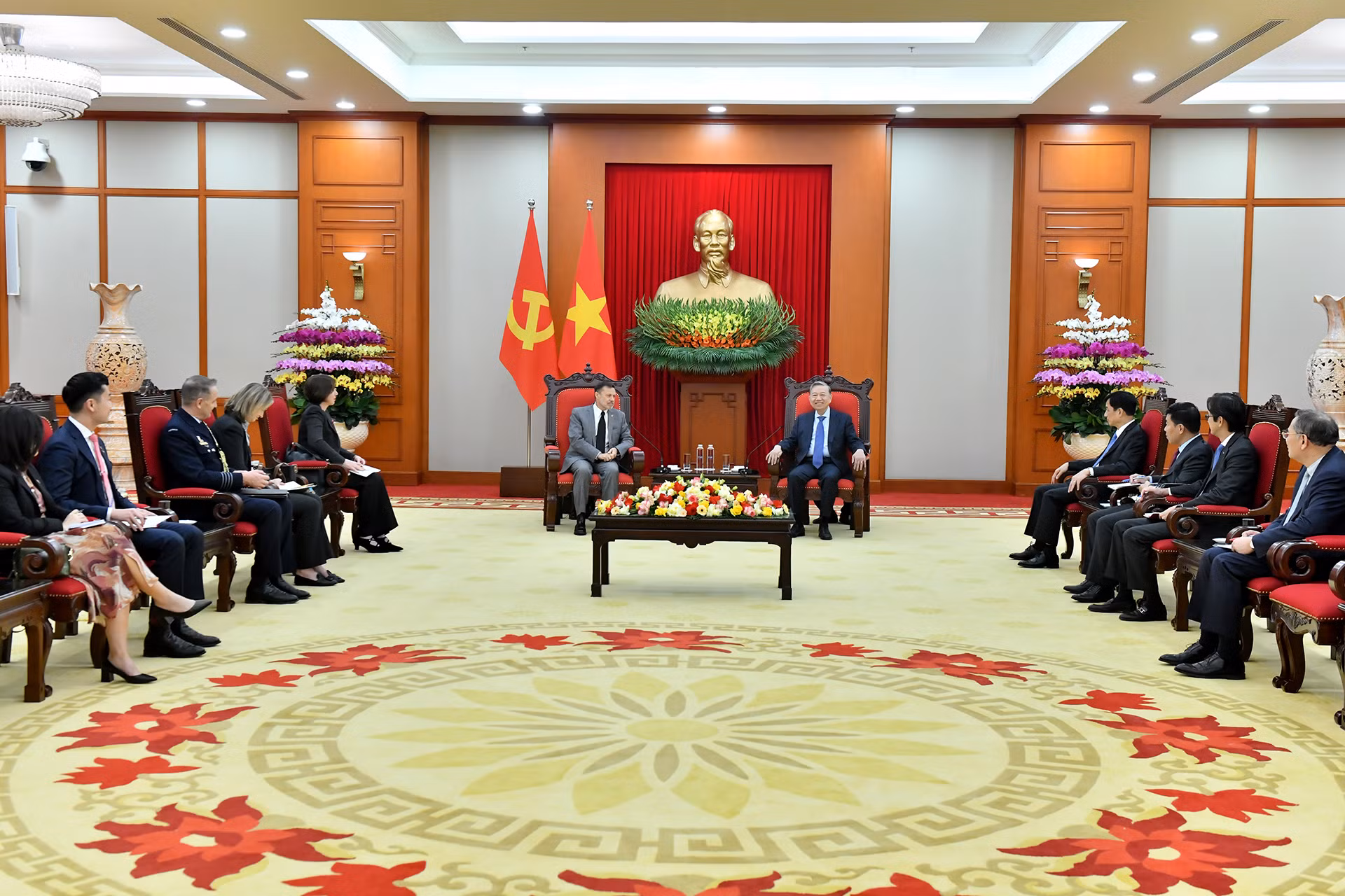 Quang cảnh buổi tiếp tại Trụ sở Trung ương Đảng.