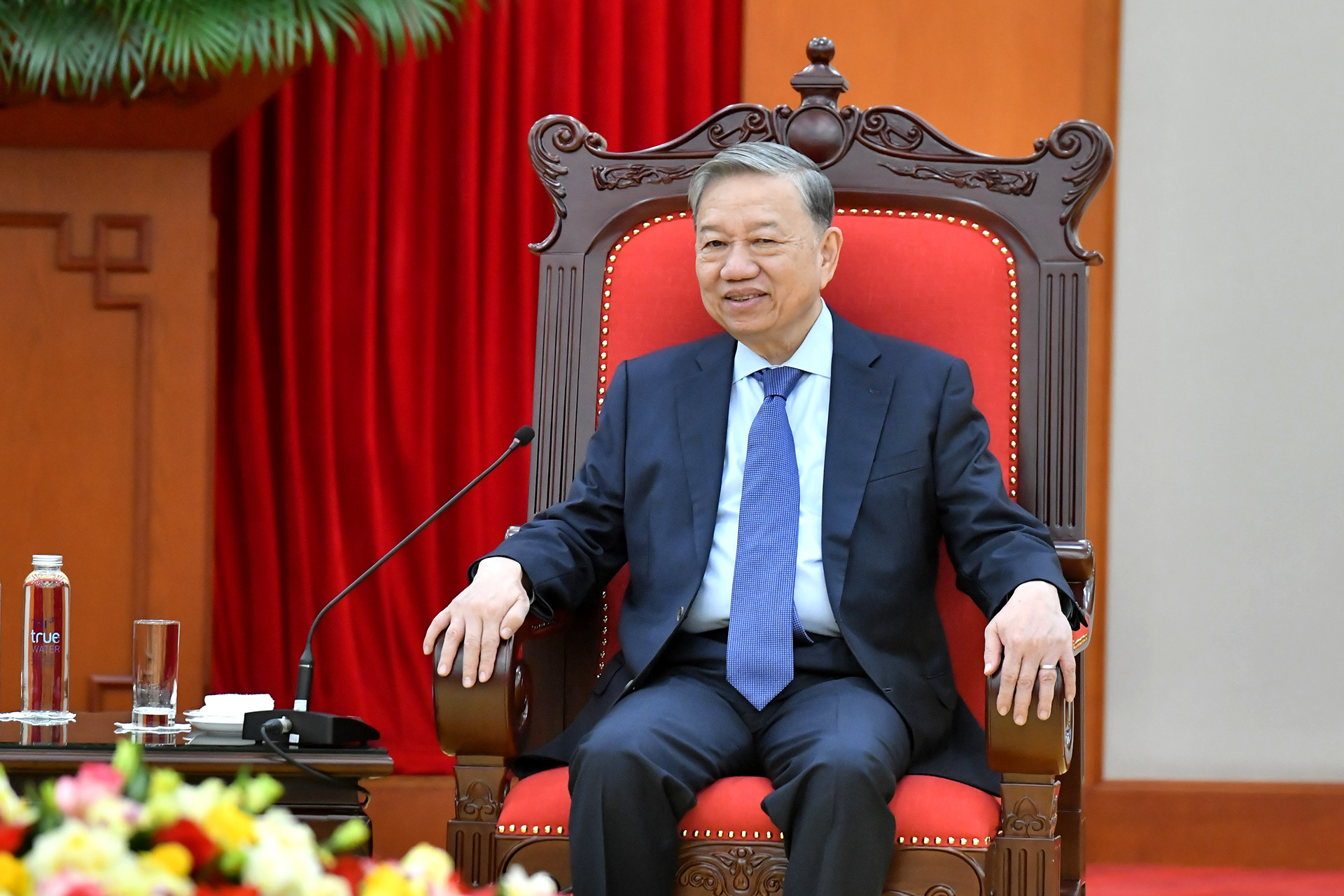 Tổng Bí thư Tô Lâm phát biểu tại buổi tiếp.