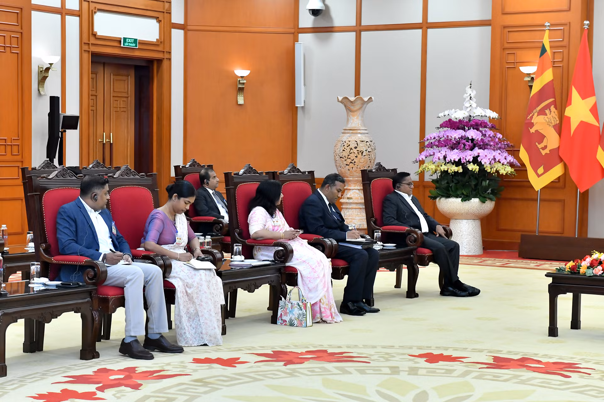 Các đại biểu Sri Lanka tham dự buổi tiếp.