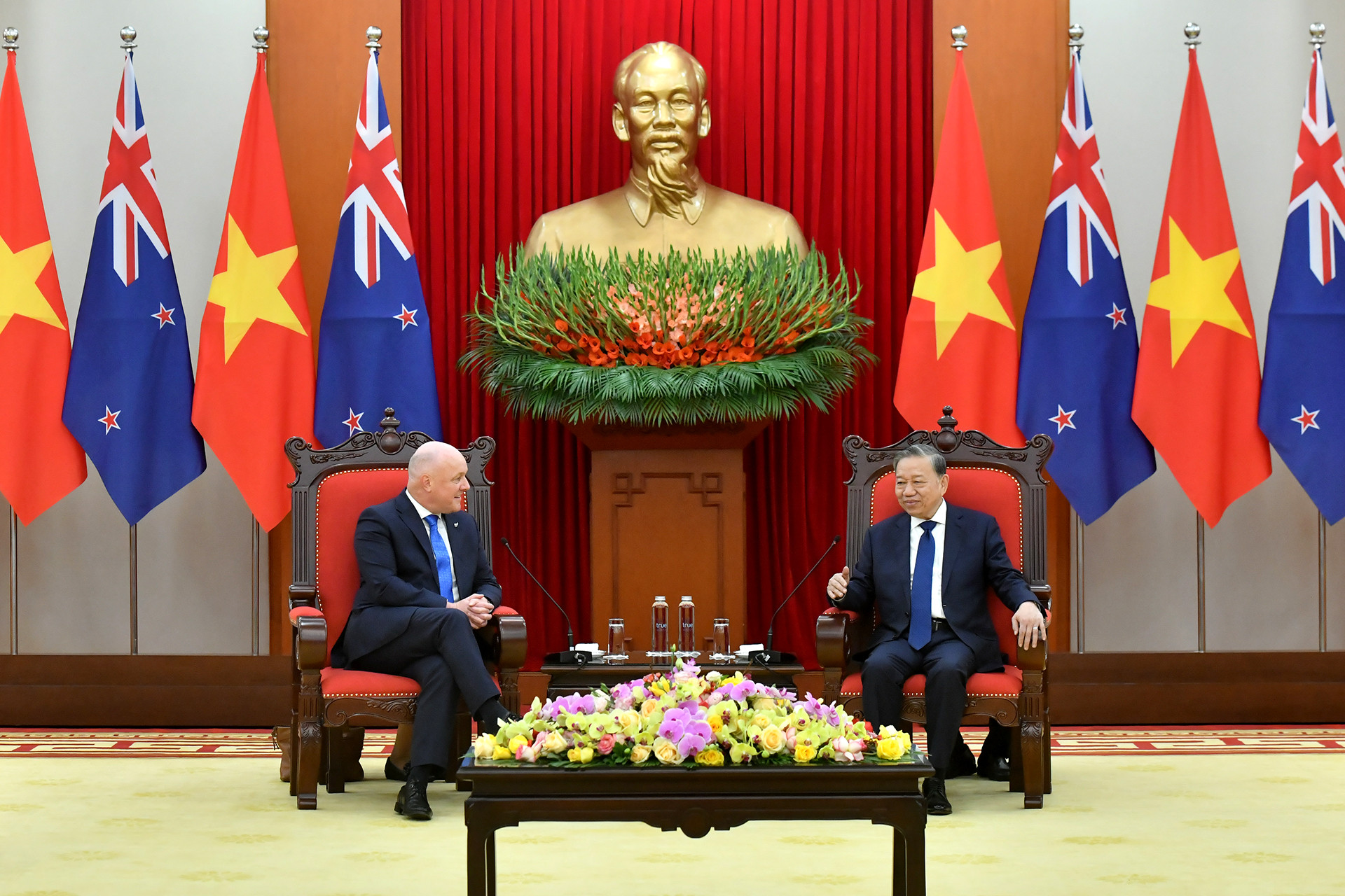 Tổng Bí thư Tô Lâm tiếp Thủ tướng New Zealand Christopher Luxon.