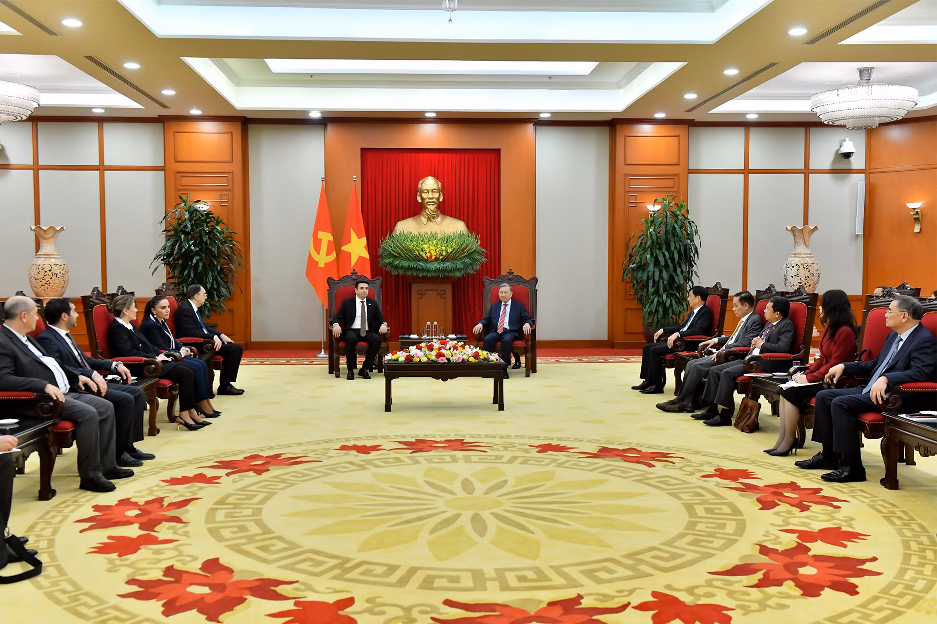 Quang cảnh buổi tiếp tại Trụ sở Trung ương Đảng.