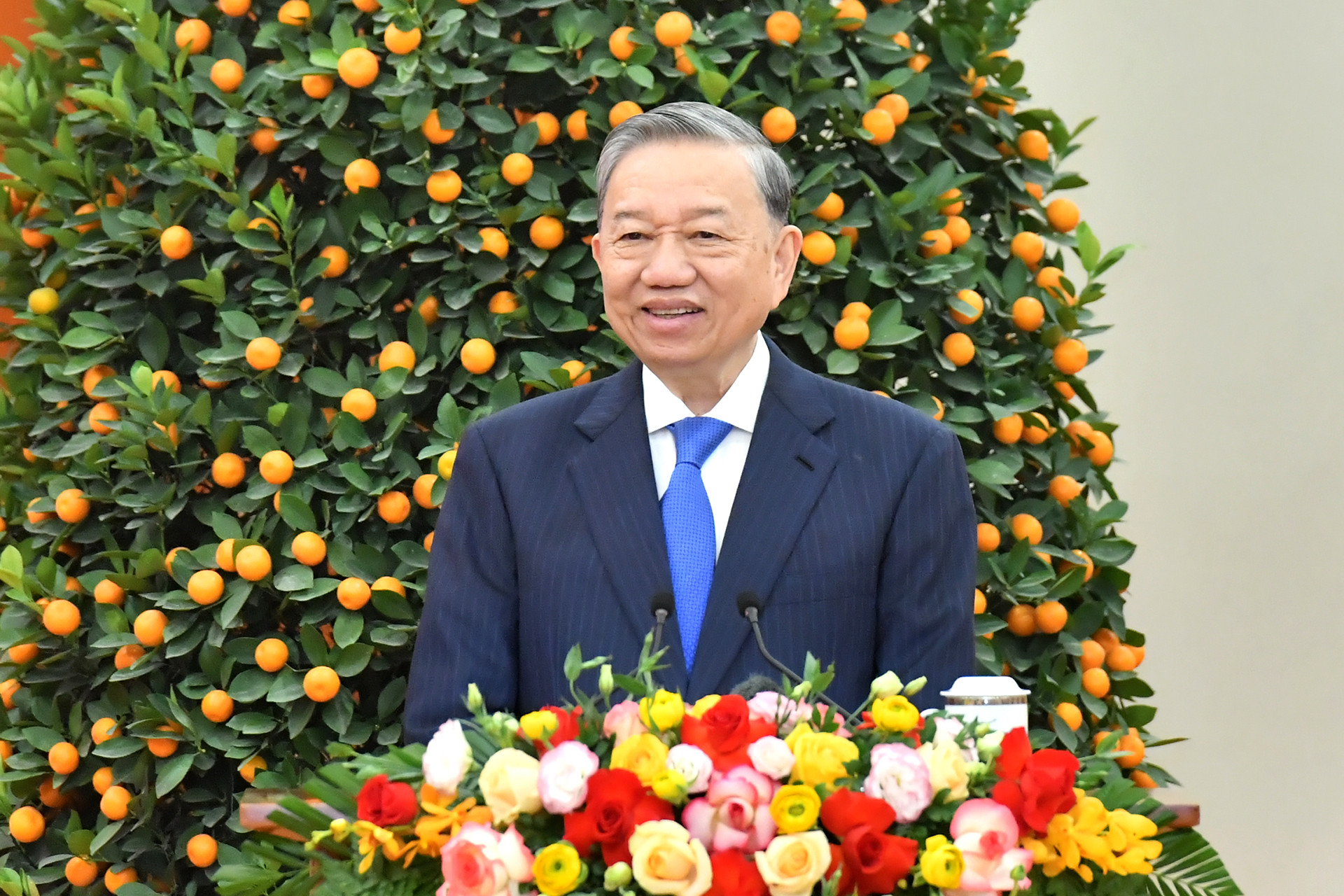 Tổng Bí thư Tô Lâm phát biểu tại buổi gặp gỡ.