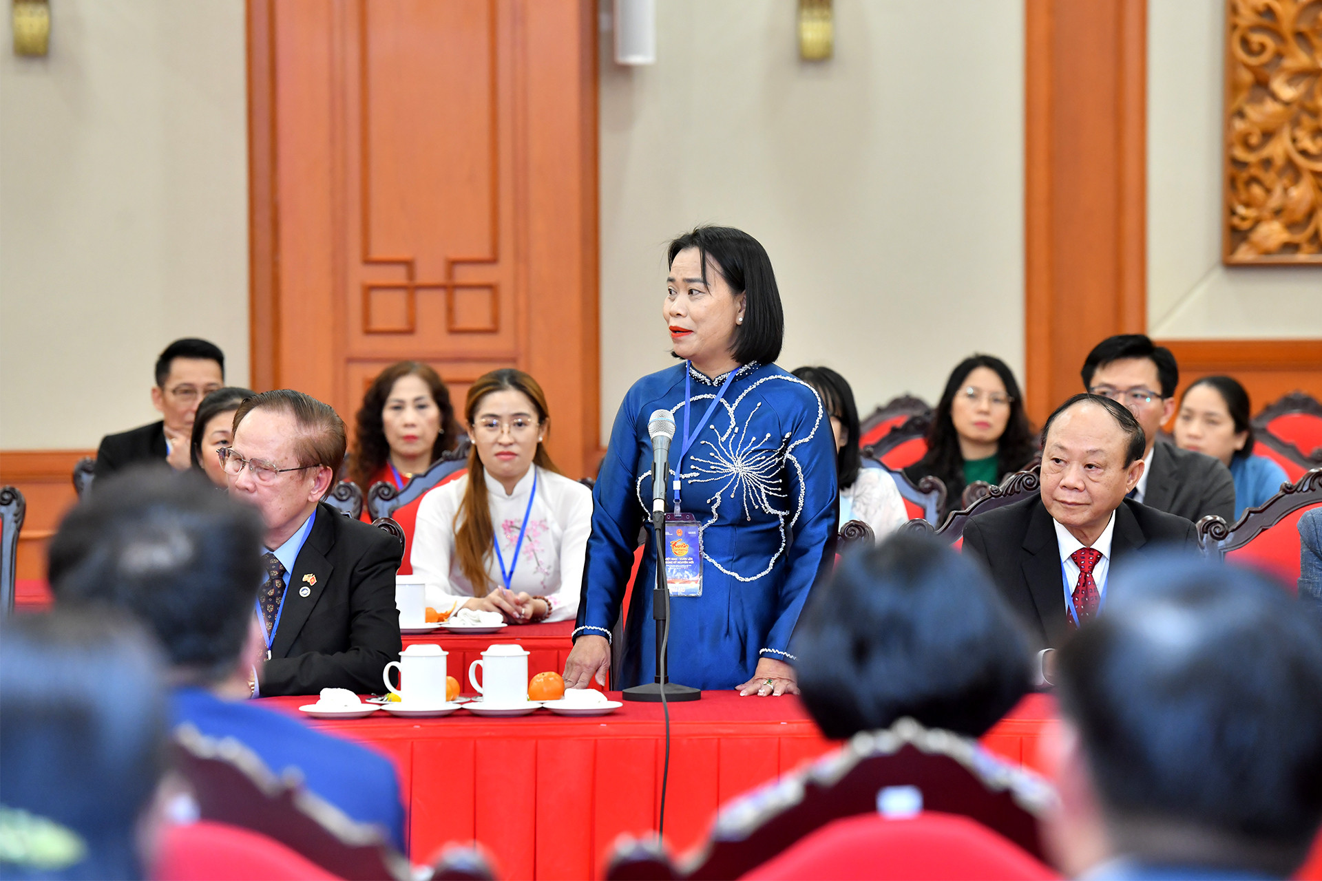 Đại diện kiều bào phát biểu.