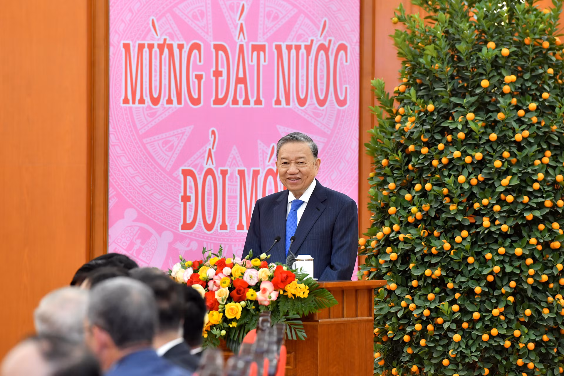 Tổng Bí thư Tô Lâm phát biểu tại buổi gặp gỡ đoàn kiều bào tiêu biểu về quê đón Tết cổ truyền và tham dự chương trình “Xuân Quê hương 2025”.