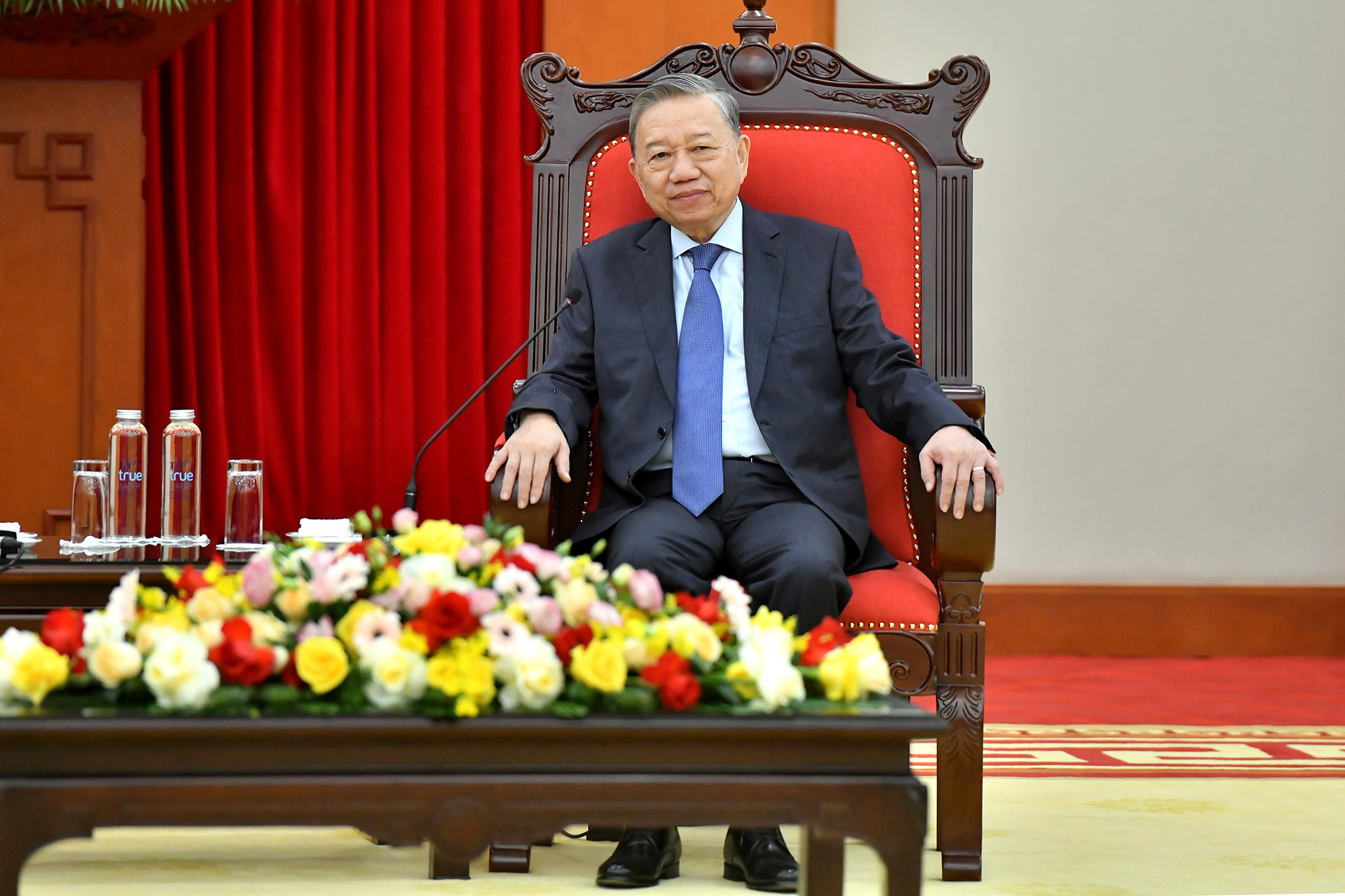 Tổng Bí thư Tô Lâm phát biểu tại buổi tiếp.