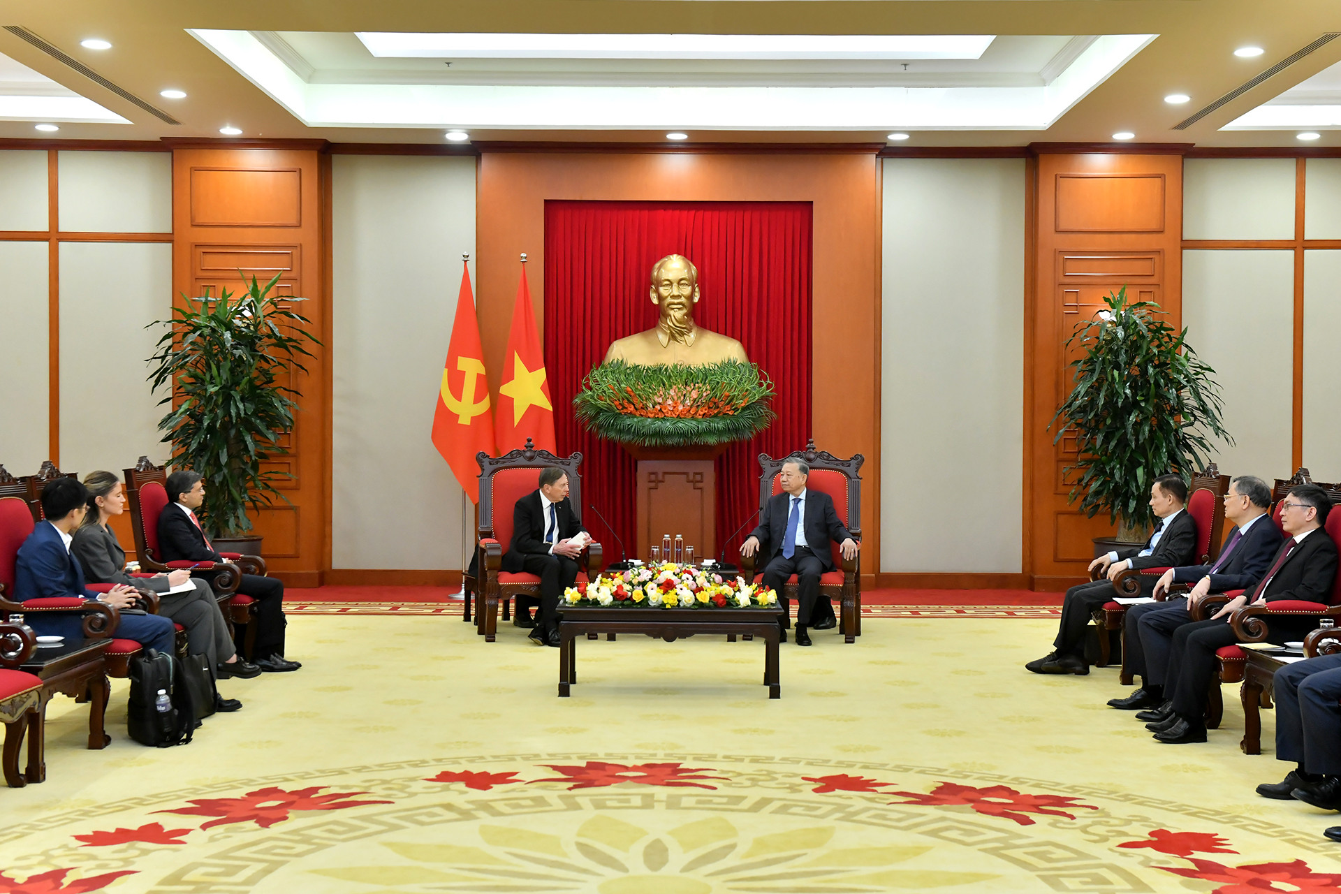 Quang cảnh buổi tiếp tại Trụ sở Trung ương Đảng.