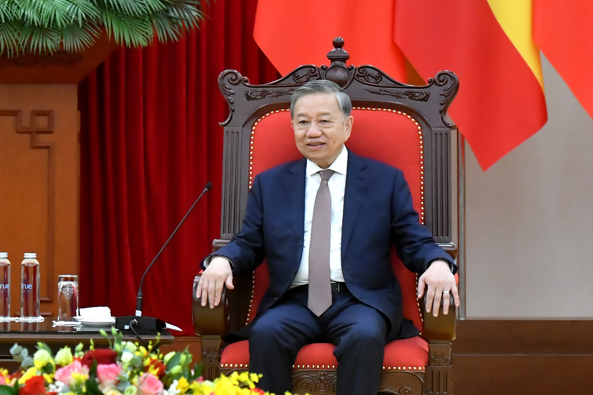 Tổng Bí thư Tô Lâm phát biểu tại buổi tiếp.