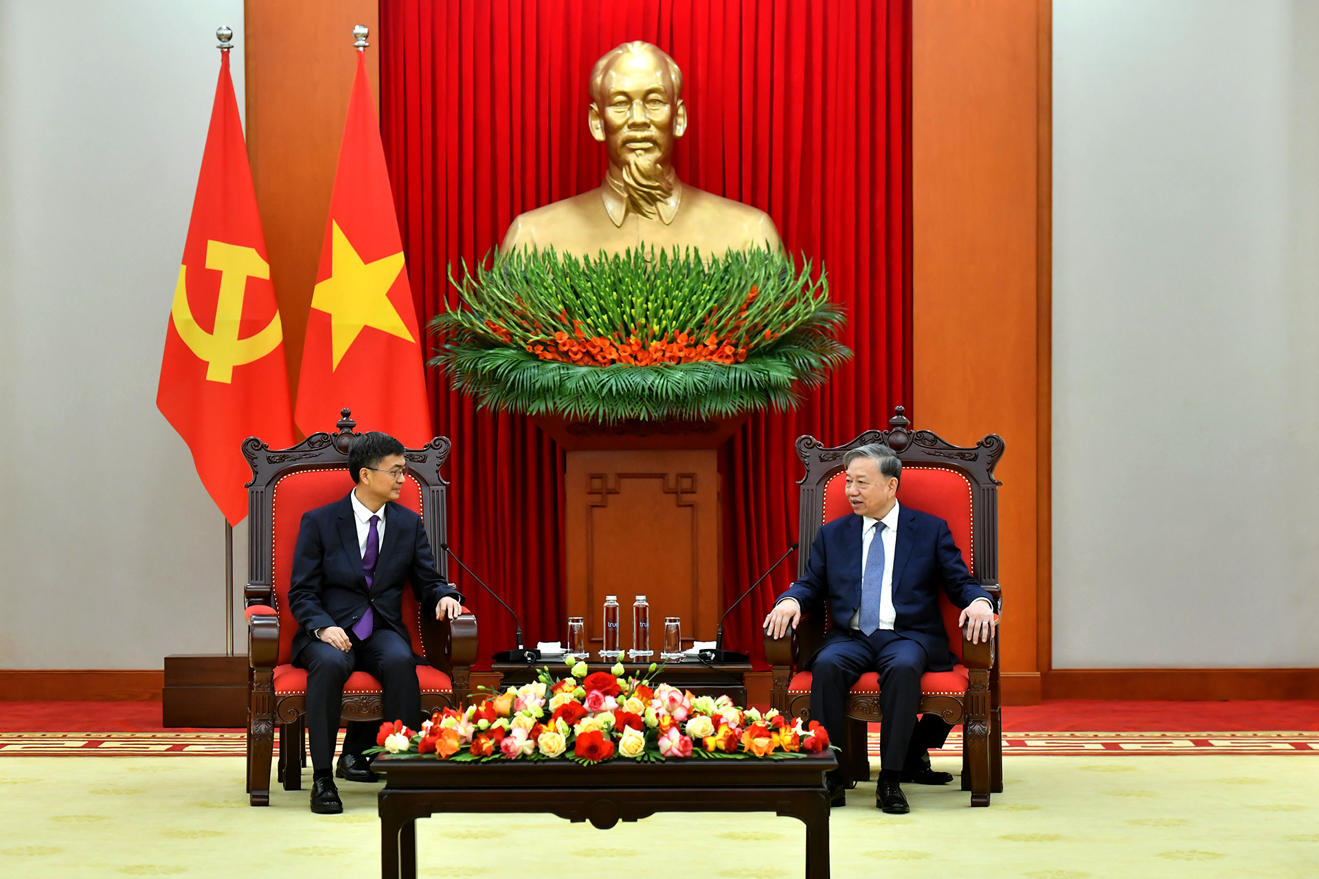 Tổng Bí thư Tô Lâm tiếp Bí thư Khu ủy Quảng Tây (Trung Quốc) Trần Cương.