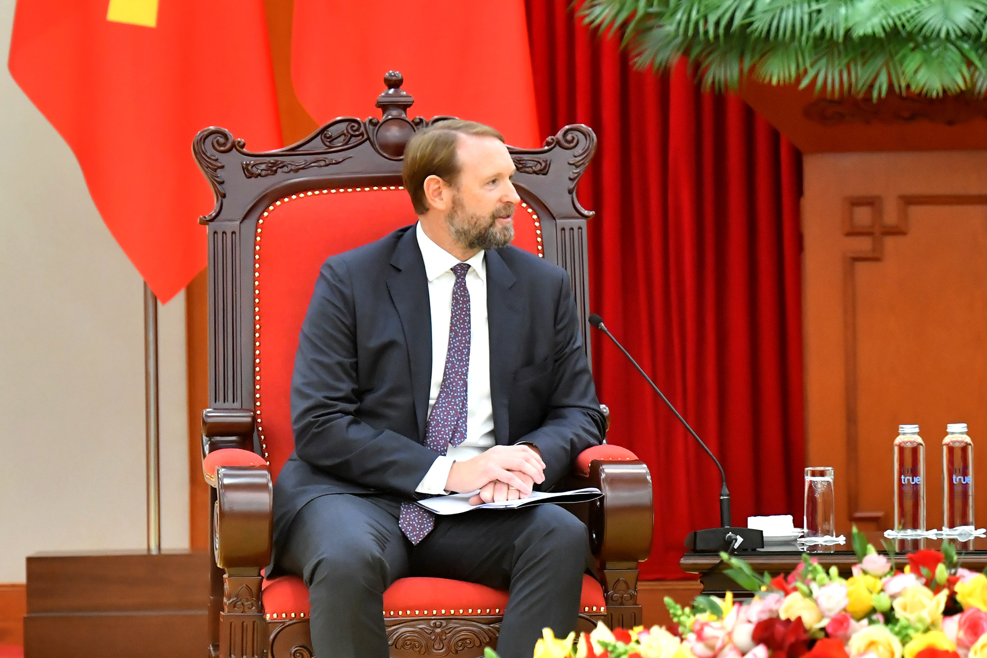 Ông Nate Franklin, Chủ tịch Tập đoàn Pacifico Energy (Hoa Kỳ) tại buổi tiếp.