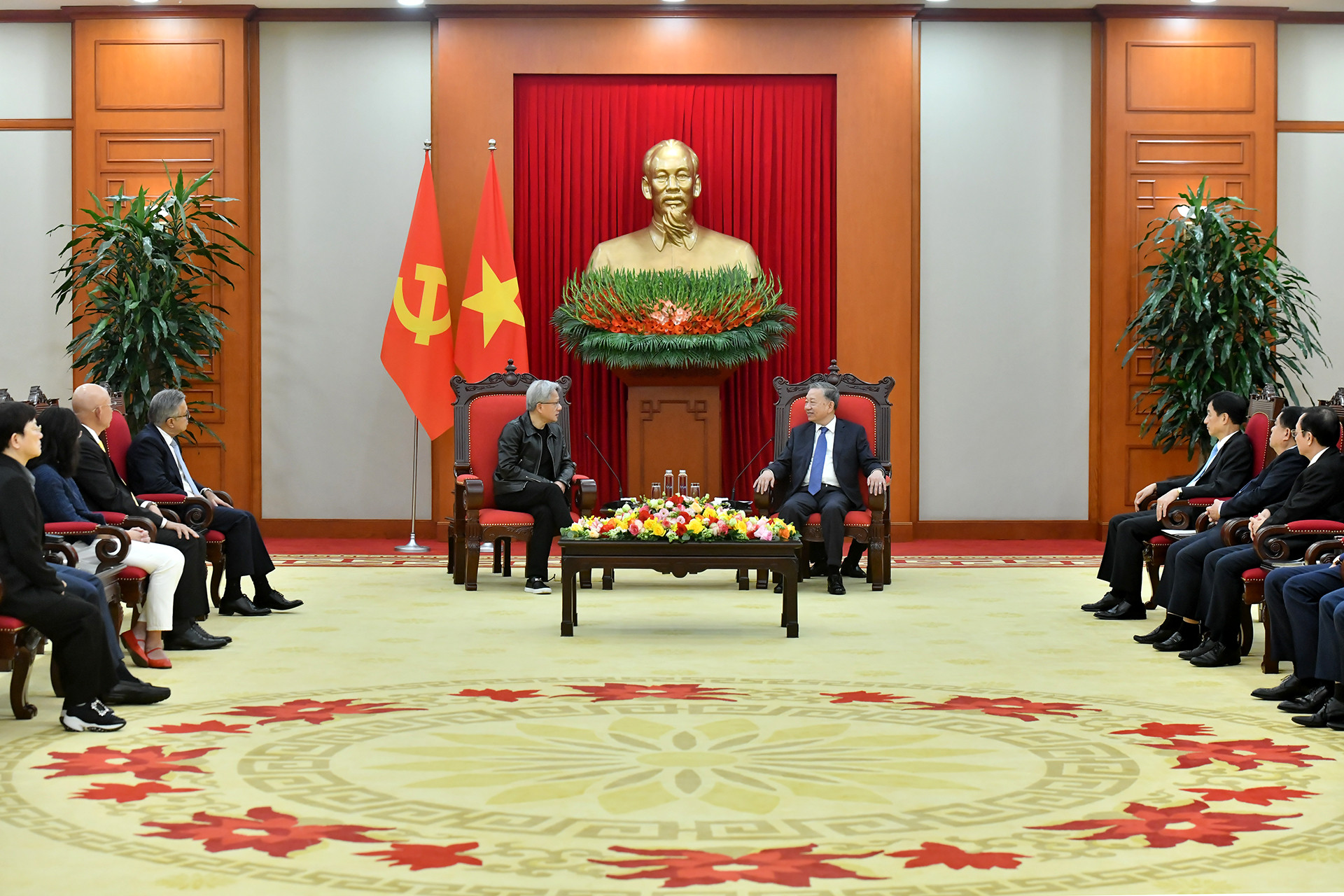 Quang cảnh buổi tiếp tại Trụ sở Trung ương Đảng.