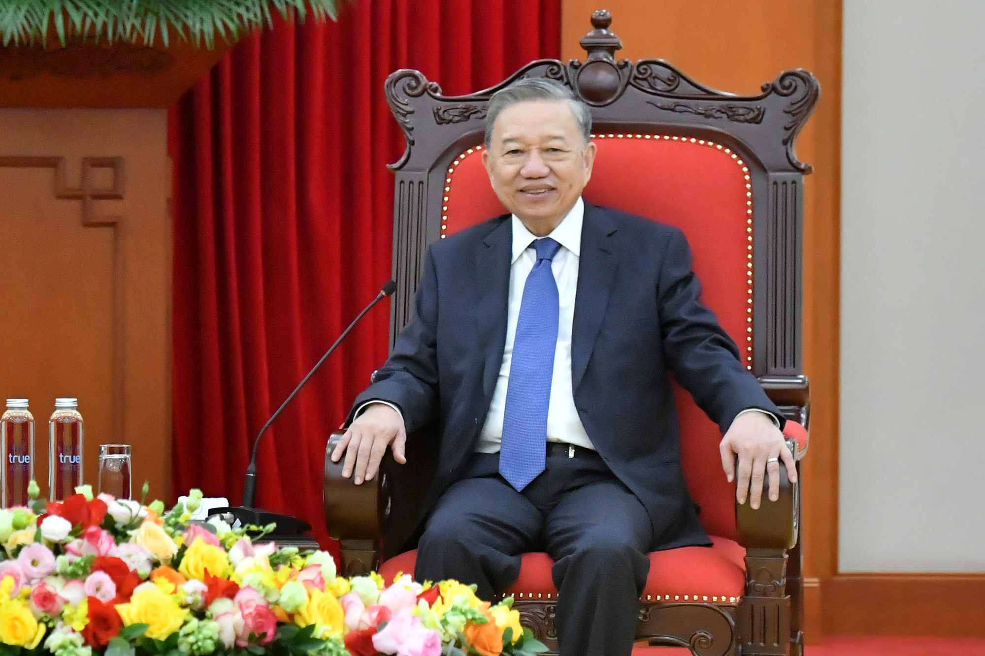 Tổng Bí thư Tô Lâm phát biểu tại buổi tiếp.