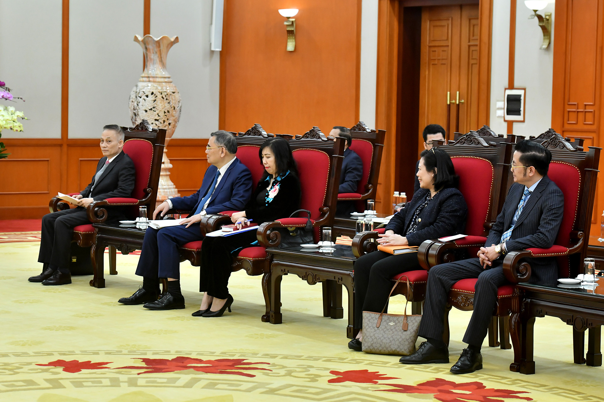 Các đại biểu Việt Nam tại buổi tiếp.