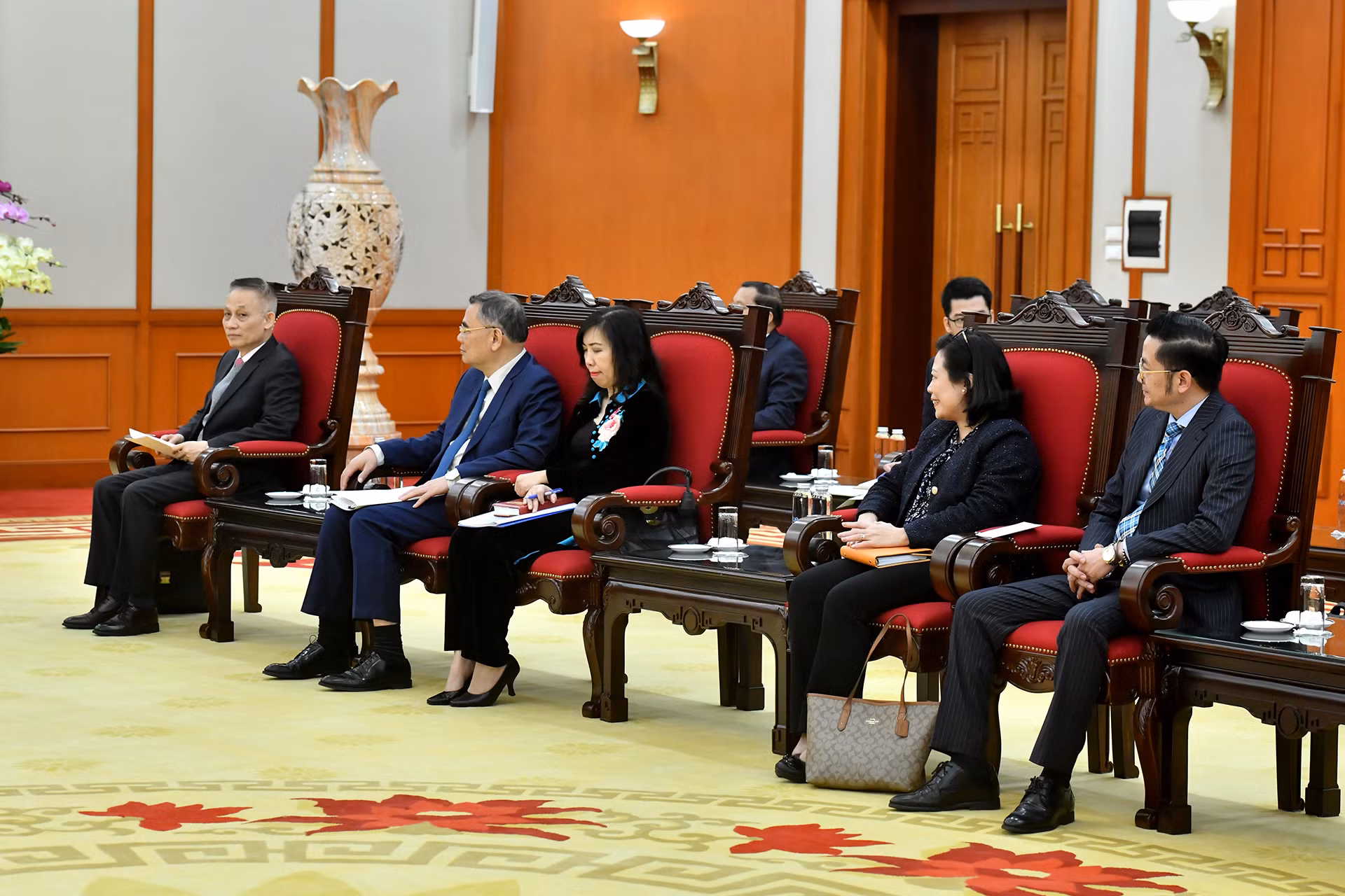 Các đại biểu Việt Nam tại buổi tiếp.