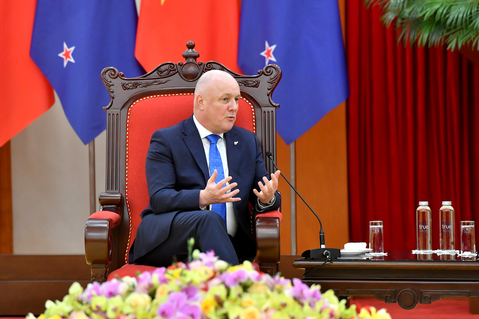 Thủ tướng New Zealand Christopher Luxon tại buổi tiếp.