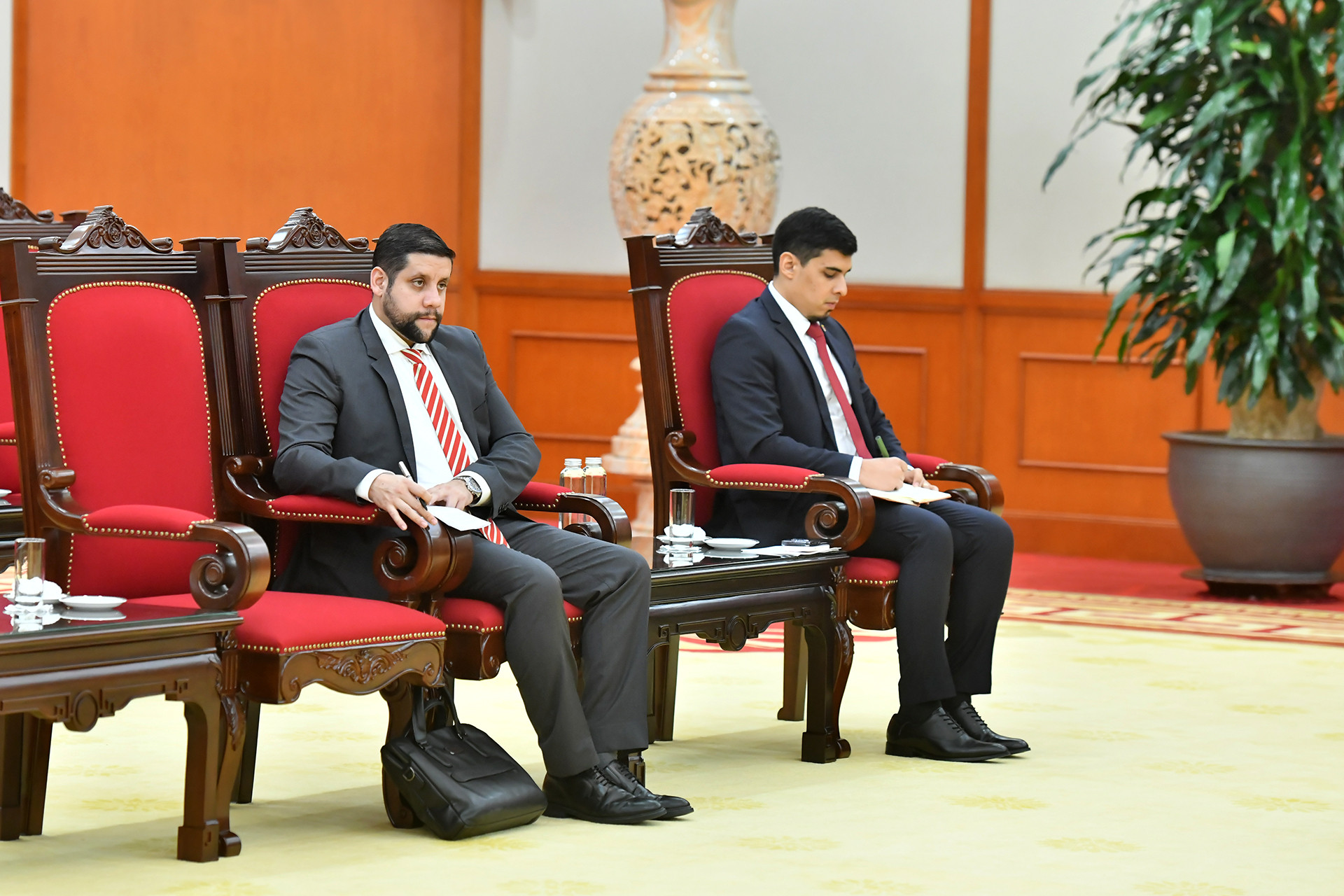 Các đại biểu Cộng hòa Bolivar Venezuela tham dự buổi tiếp. Các đại biểu Cộng hòa Bolivar Venezuela tham dự buổi tiếp.