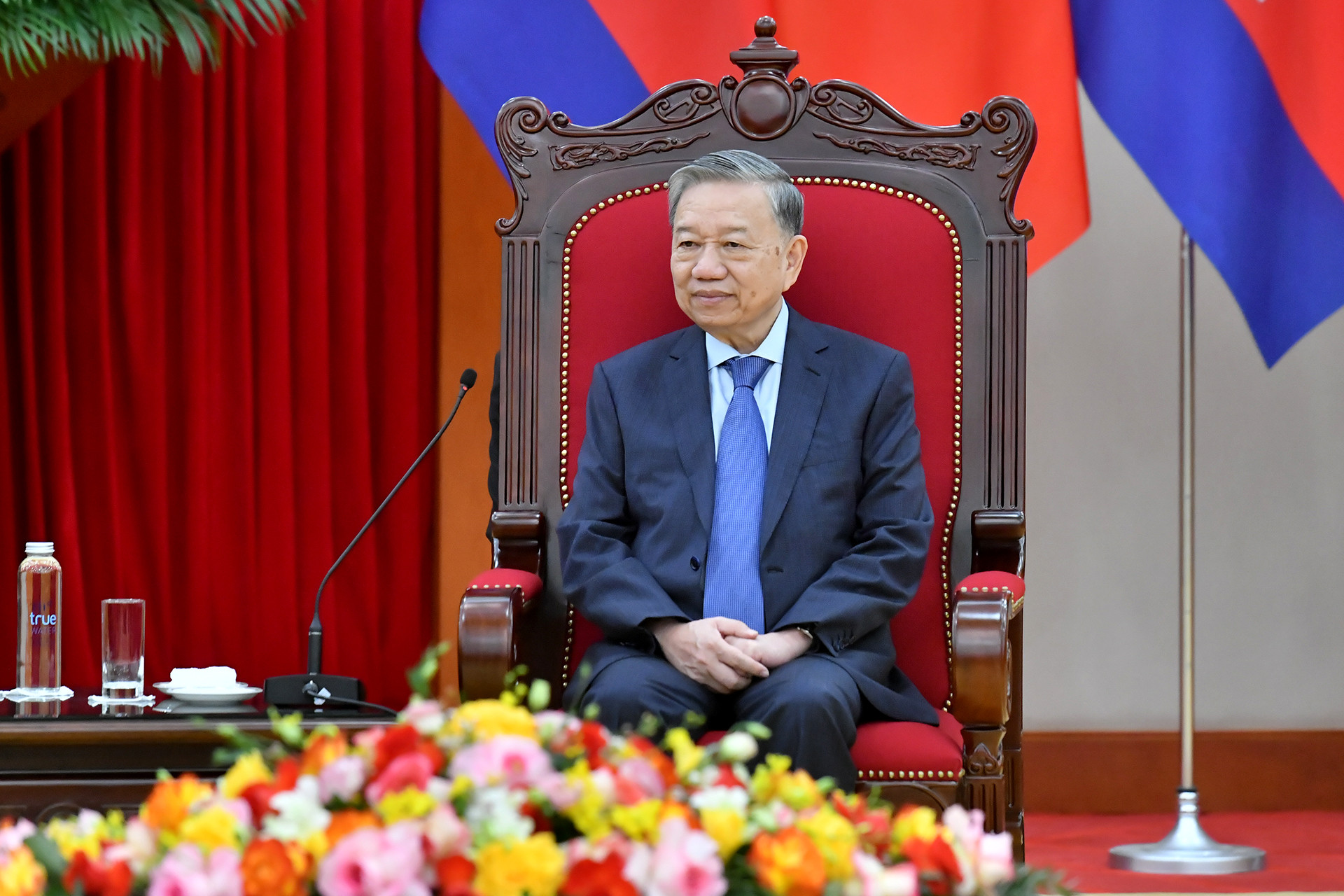 Tổng Bí thư Tô Lâm phát biểu tại hội kiến Quốc vương Campuchia Norodom Sihamoni.