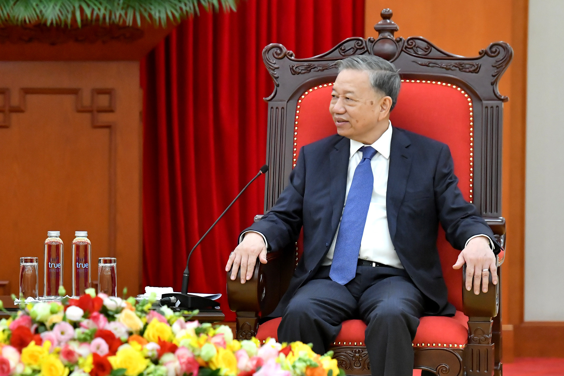 Tổng Bí thư Tô Lâm phát biểu tại buổi tiếp.