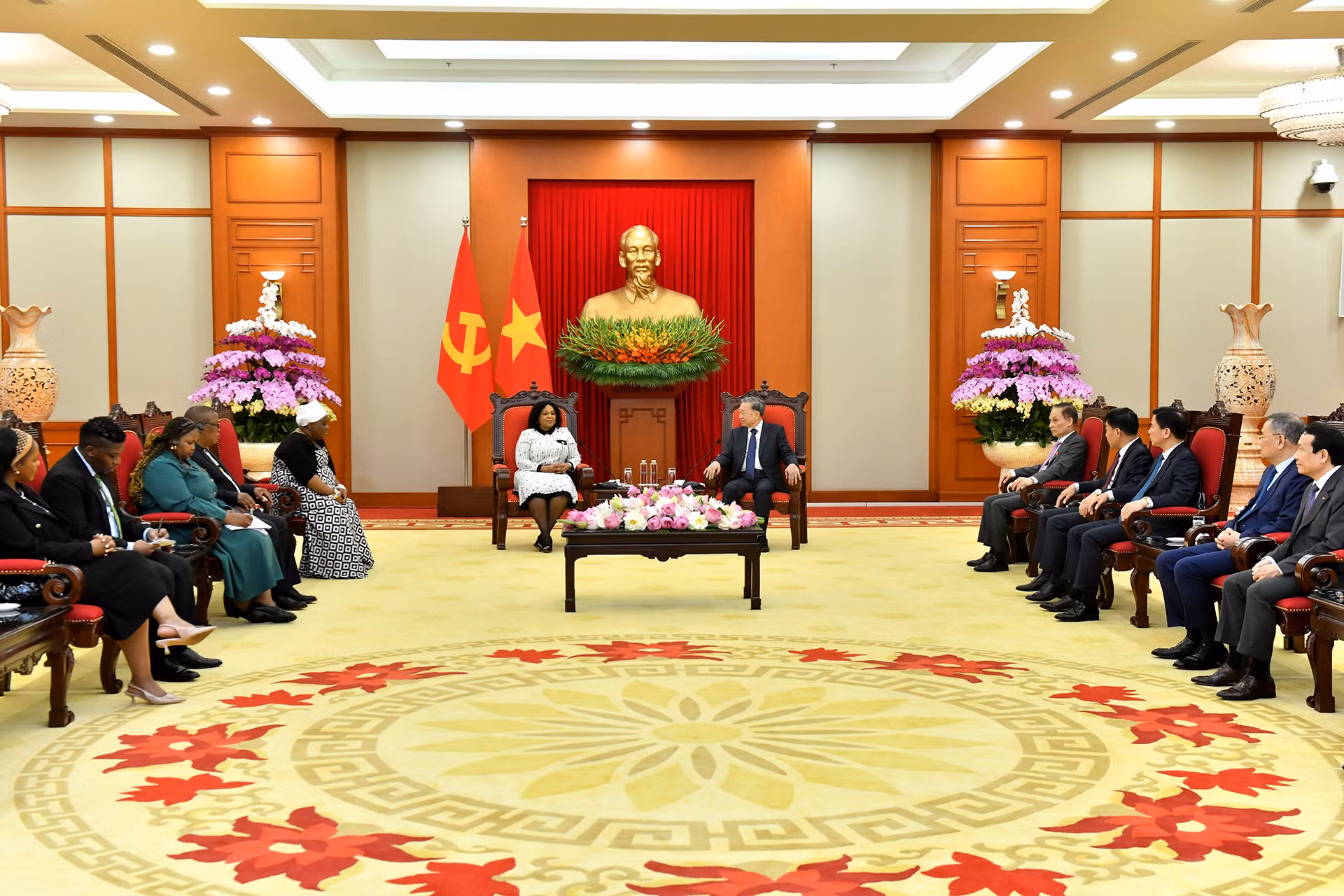 Quang cảnh buổi tiếp tại Trụ sở Trung ương Đảng.