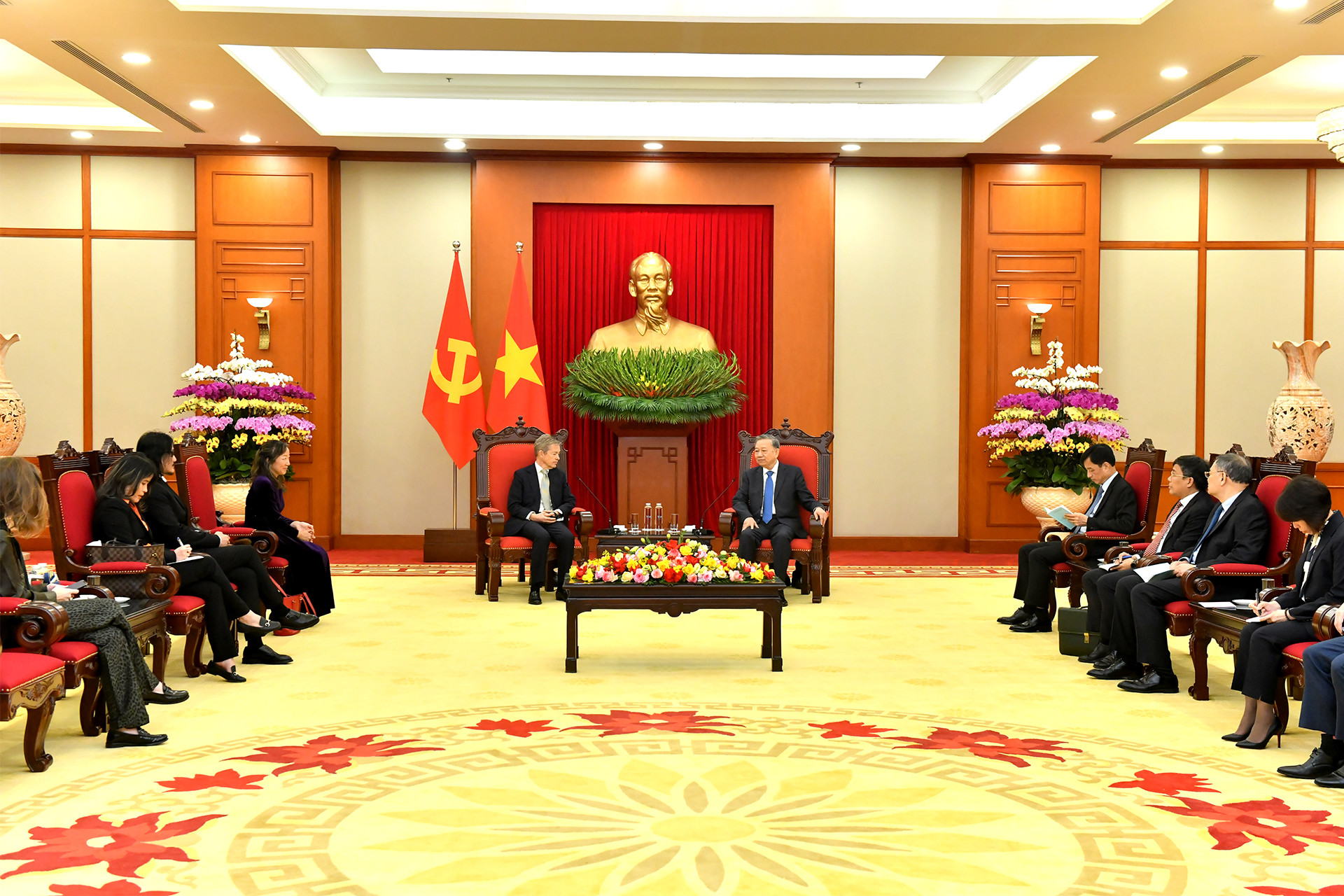 Quang cảnh buổi tiếp tại Trụ sở Trung ương Đảng.