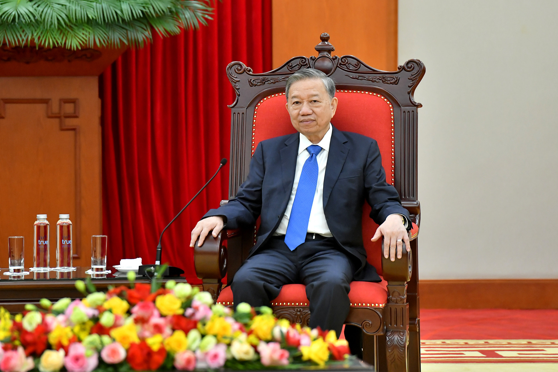 Tổng Bí thư Tô Lâm phát biểu tại buổi tiếp.