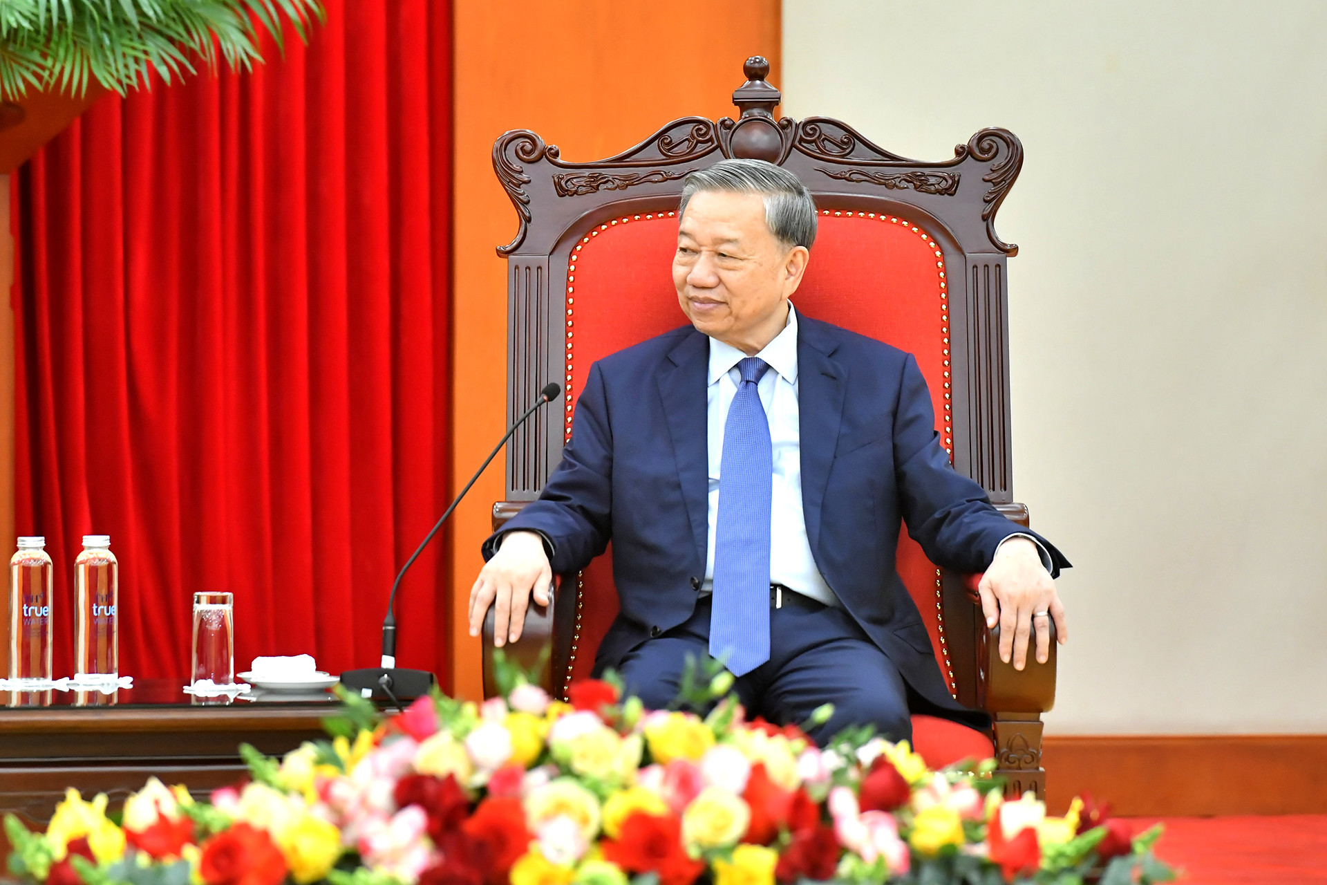 Tổng Bí thư Tô Lâm phát biểu tại buổi tiếp.