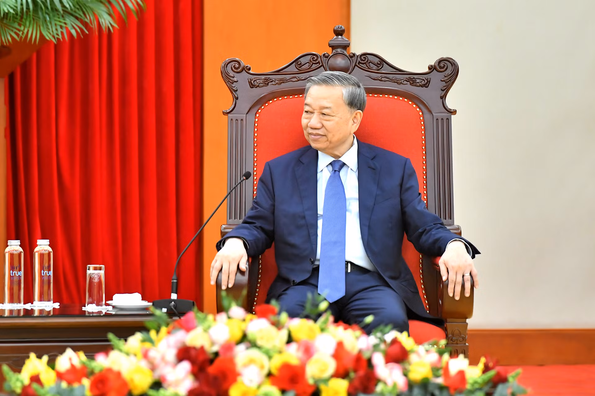 Tổng Bí thư Tô Lâm phát biểu tại buổi tiếp.