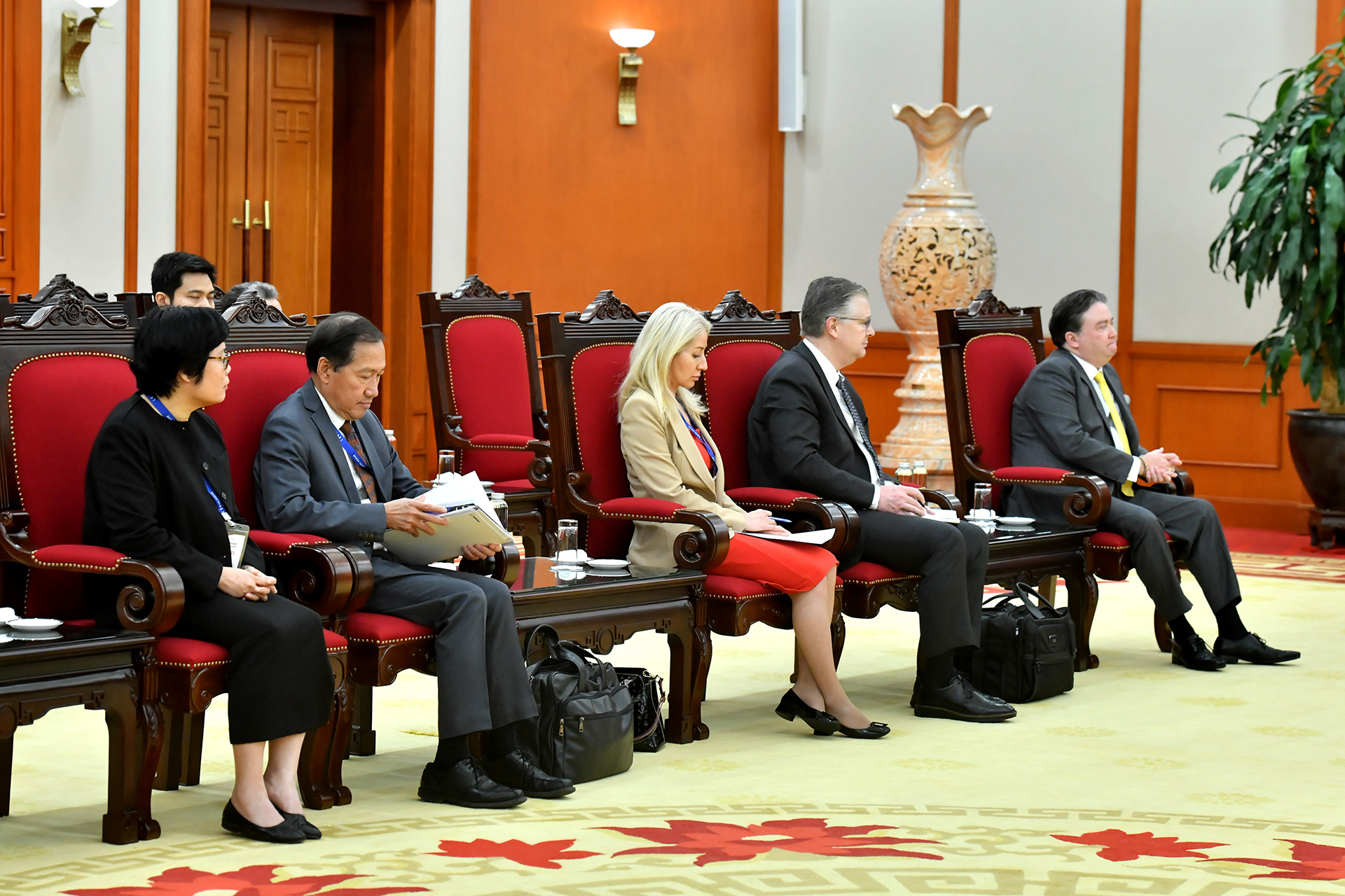 Các đại biểu Hội đồng Kinh doanh Hoa Kỳ-ASEAN tại buổi tiếp.