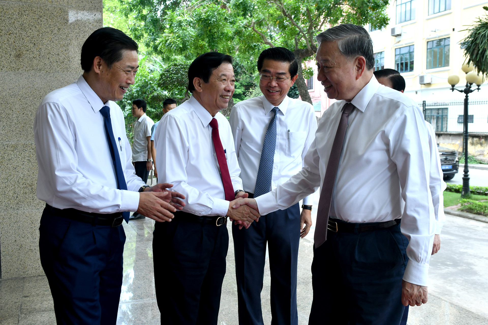 Lãnh đạo Ban Nội chính Trung ương đón Tổng Bí thư Tô Lâm.