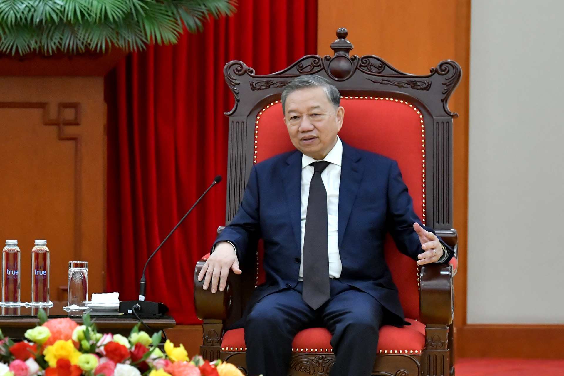 Tổng Bí thư Tô Lâm phát biểu tại buổi tiếp.