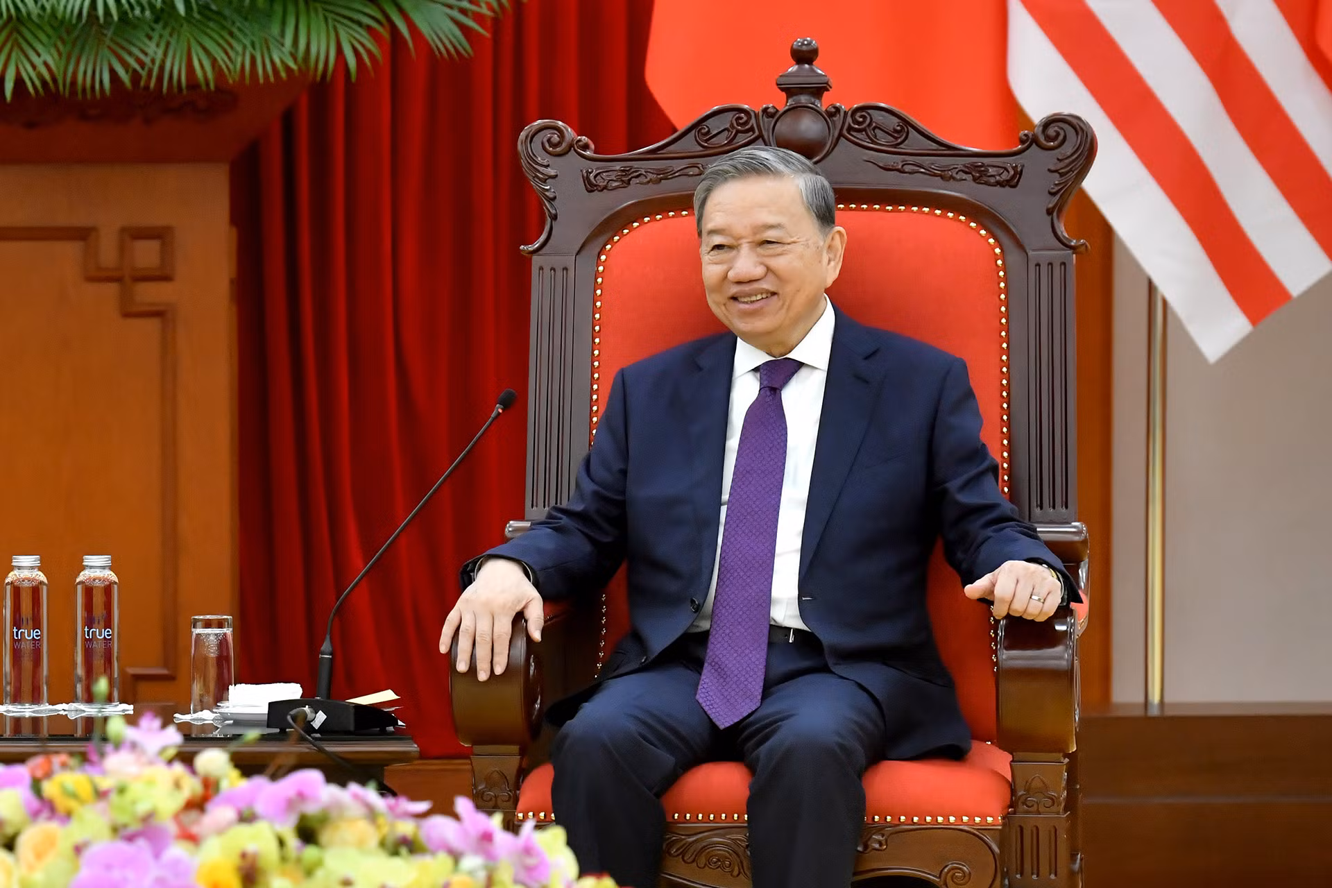 Tổng Bí thư Tô Lâm phát biểu tại buổi tiếp.