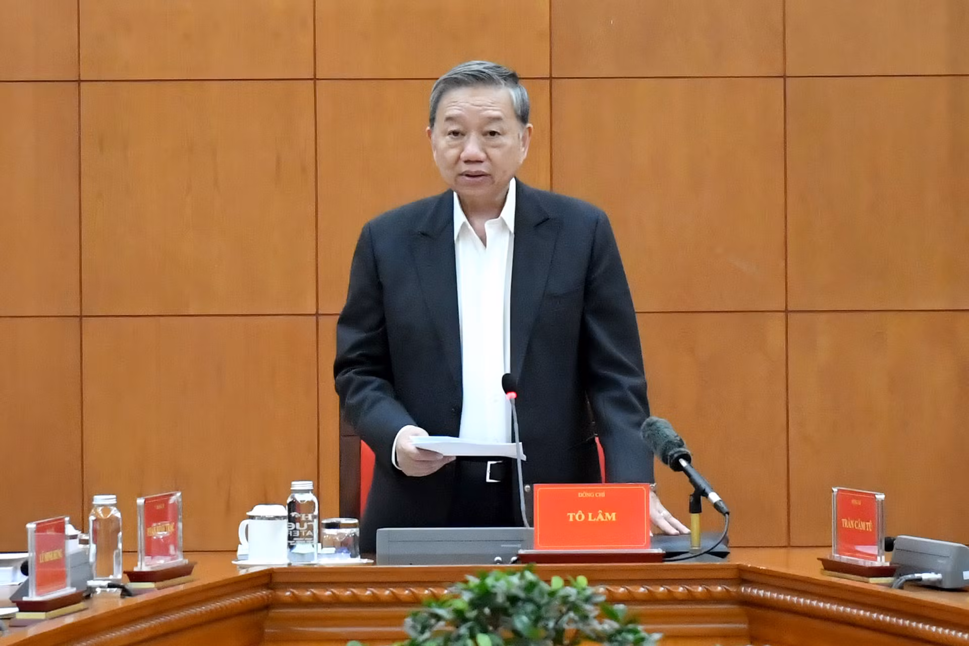 Tổng Bí thư Tô Lâm phát biểu chỉ đạo cuộc họp.