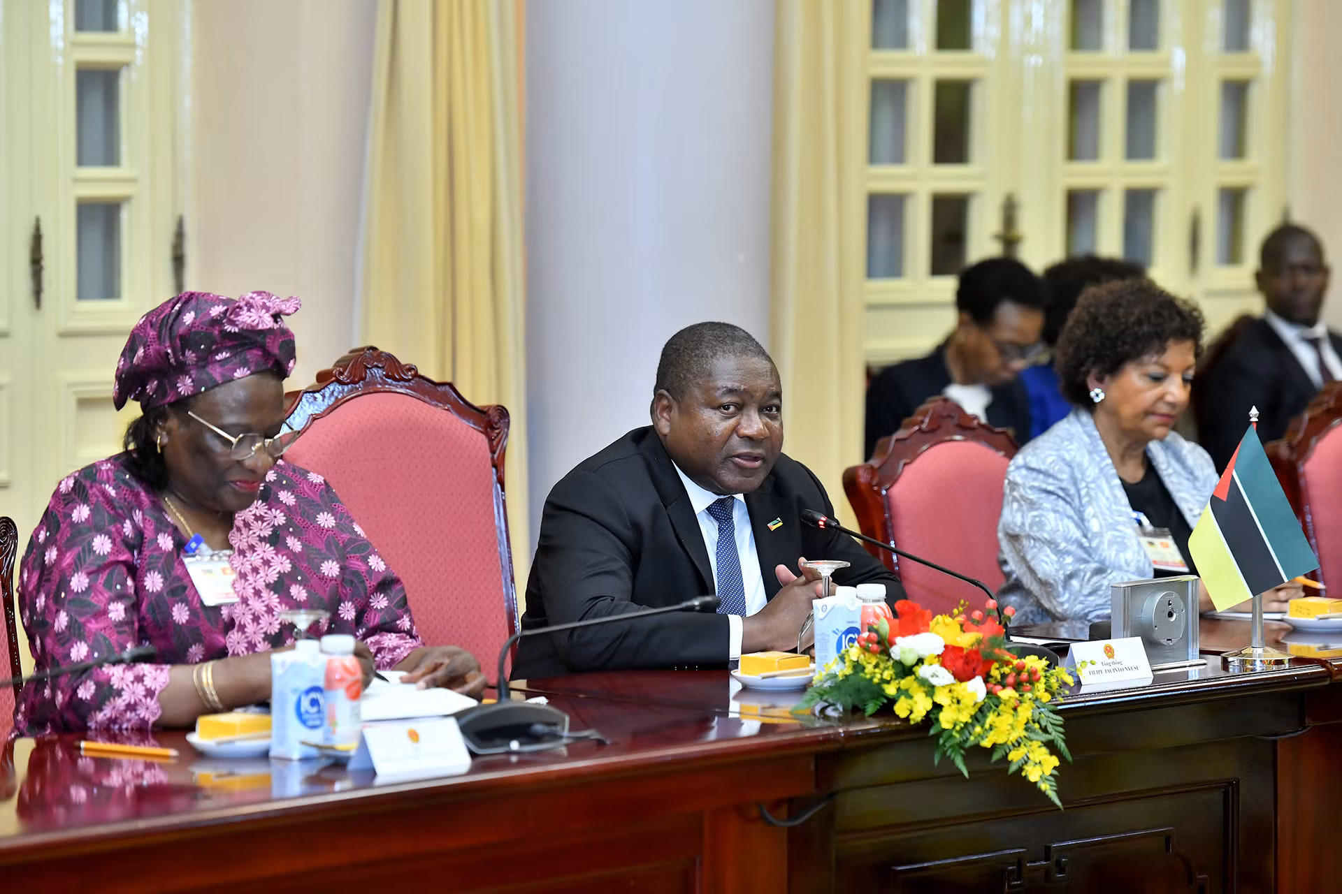 Tổng thống Cộng hòa Mozambique Filipe Jacinto Nyusi phát biểu tại hội đàm.