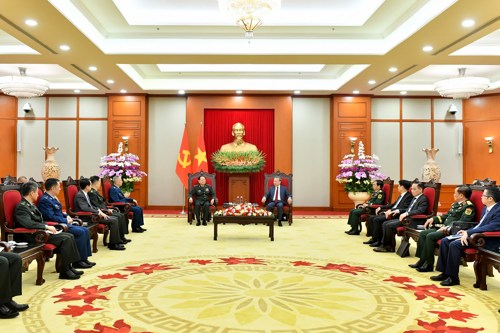 Quang cảnh buổi tiếp tại Trụ sở Trung ương Đảng.