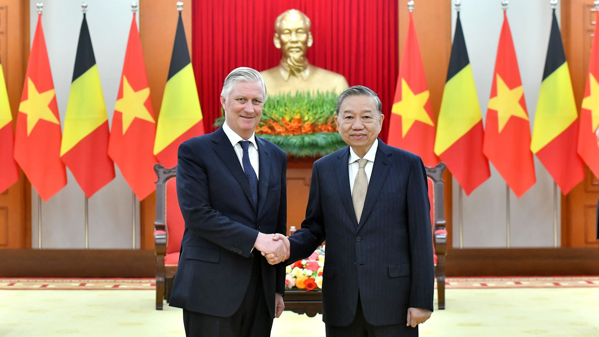Tổng Bí thư Tô Lâm tiếp Nhà Vua Vương quốc Bỉ Philippe.