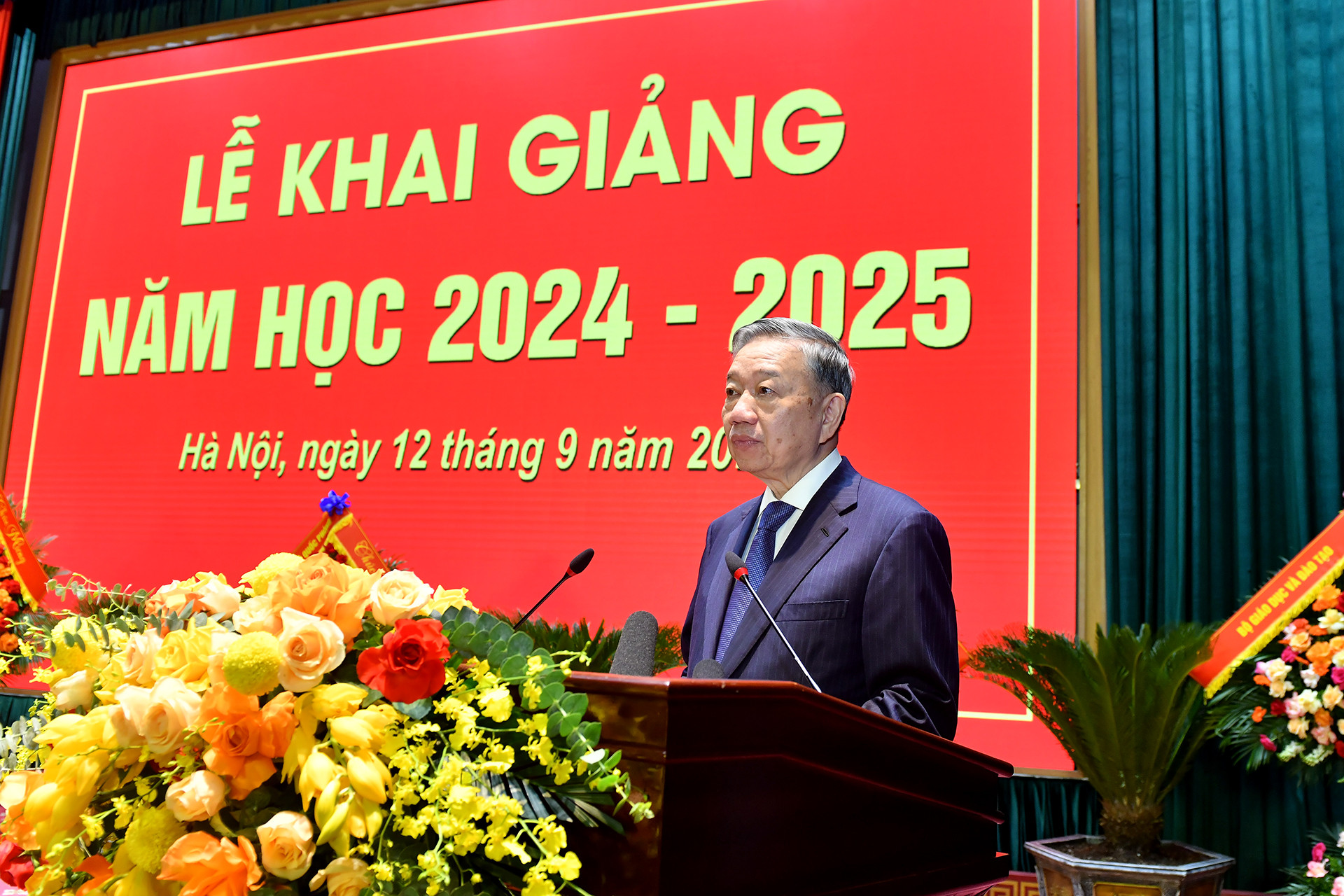 Tổng Bí thư, Chủ tịch nước Tô Lâm phát biểu tại lễ khai giảng.