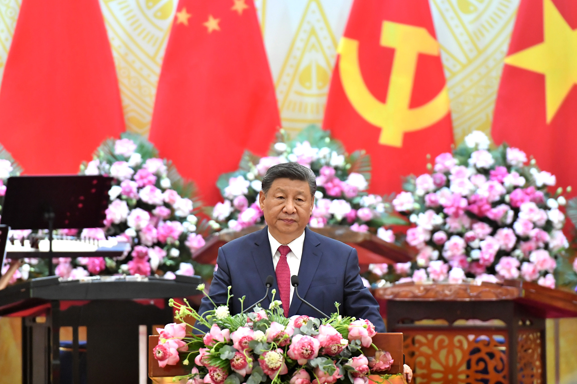 Tổng Bí thư, Chủ tịch Trung Quốc Tập Cận Bình đọc diễn văn đáp từ.