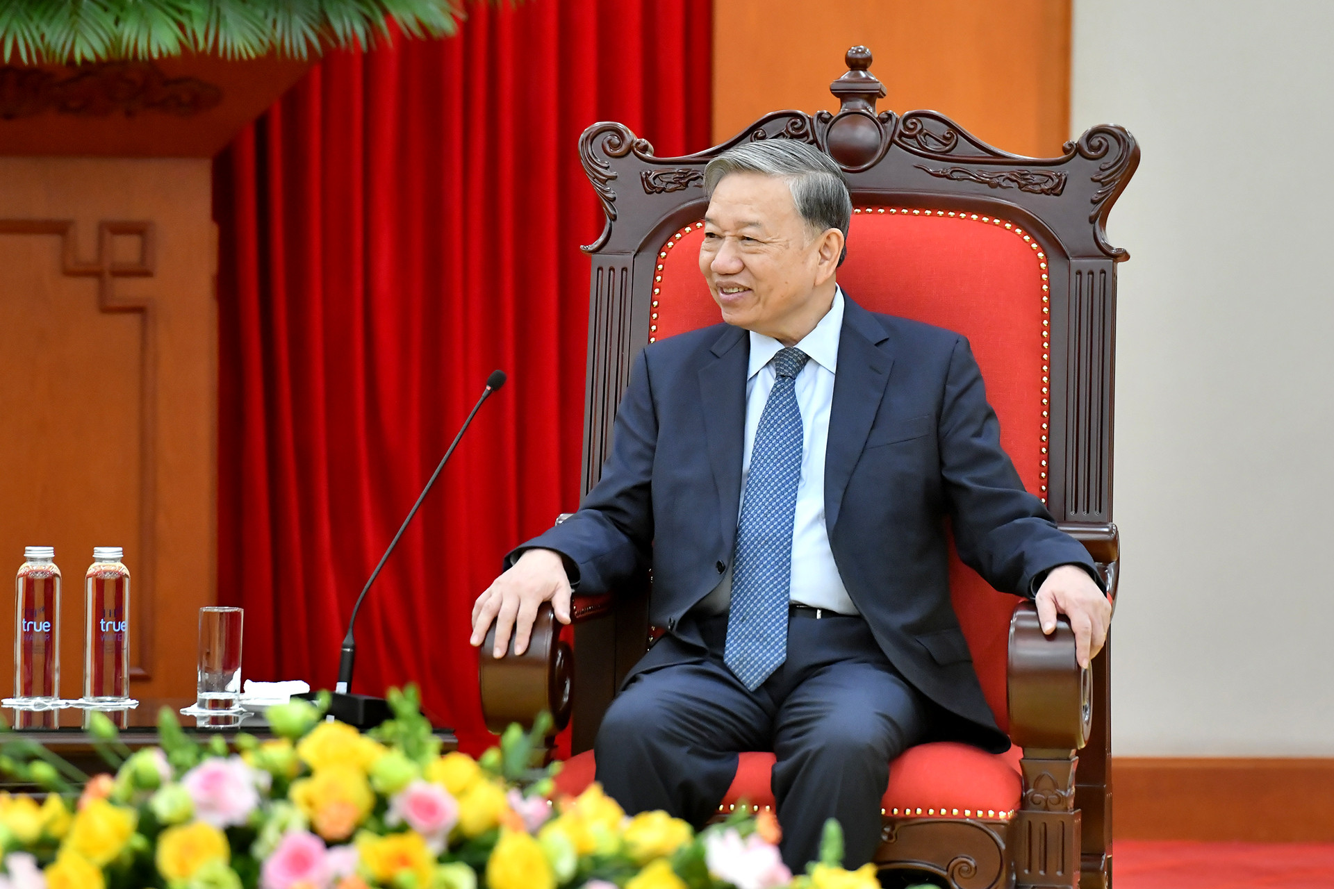 Tổng Bí thư Tô Lâm phát biểu tại buổi tiếp.