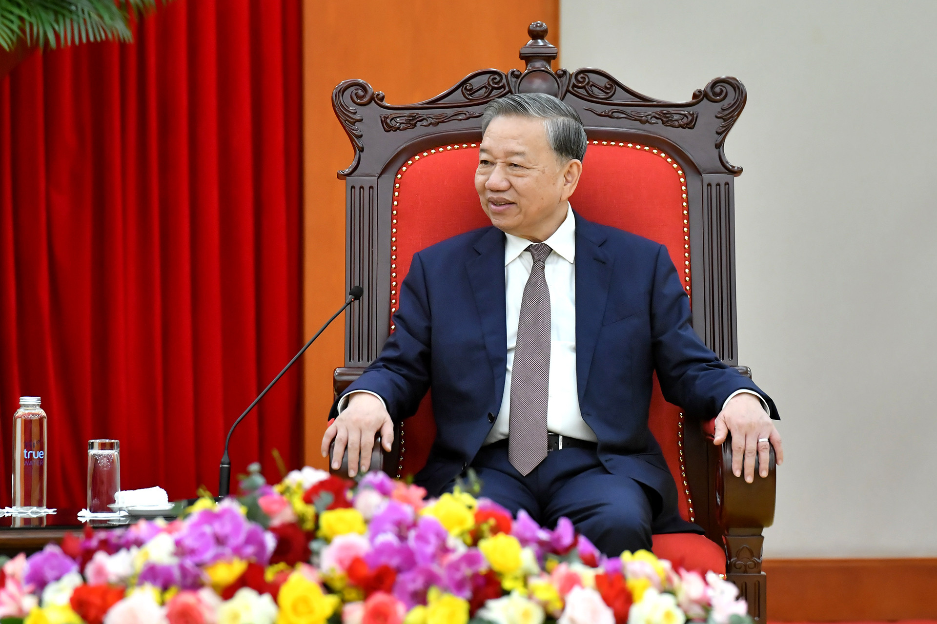 Tổng Bí thư Tô Lâm phát biểu tại buổi tiếp.