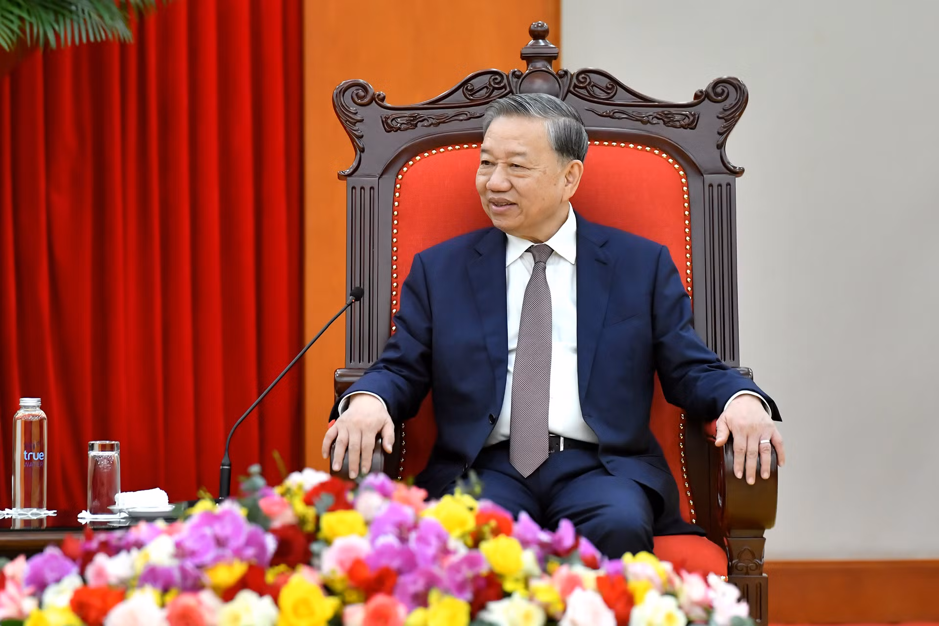 Tổng Bí thư Tô Lâm phát biểu tại buổi tiếp.