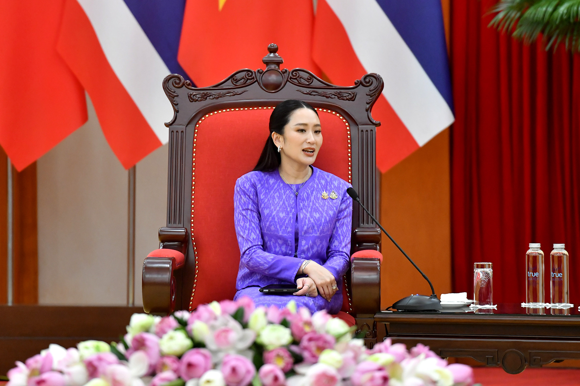 Thủ tướng Vương quốc Thái Lan Paetongtarn Shinawatra tại buổi tiếp.