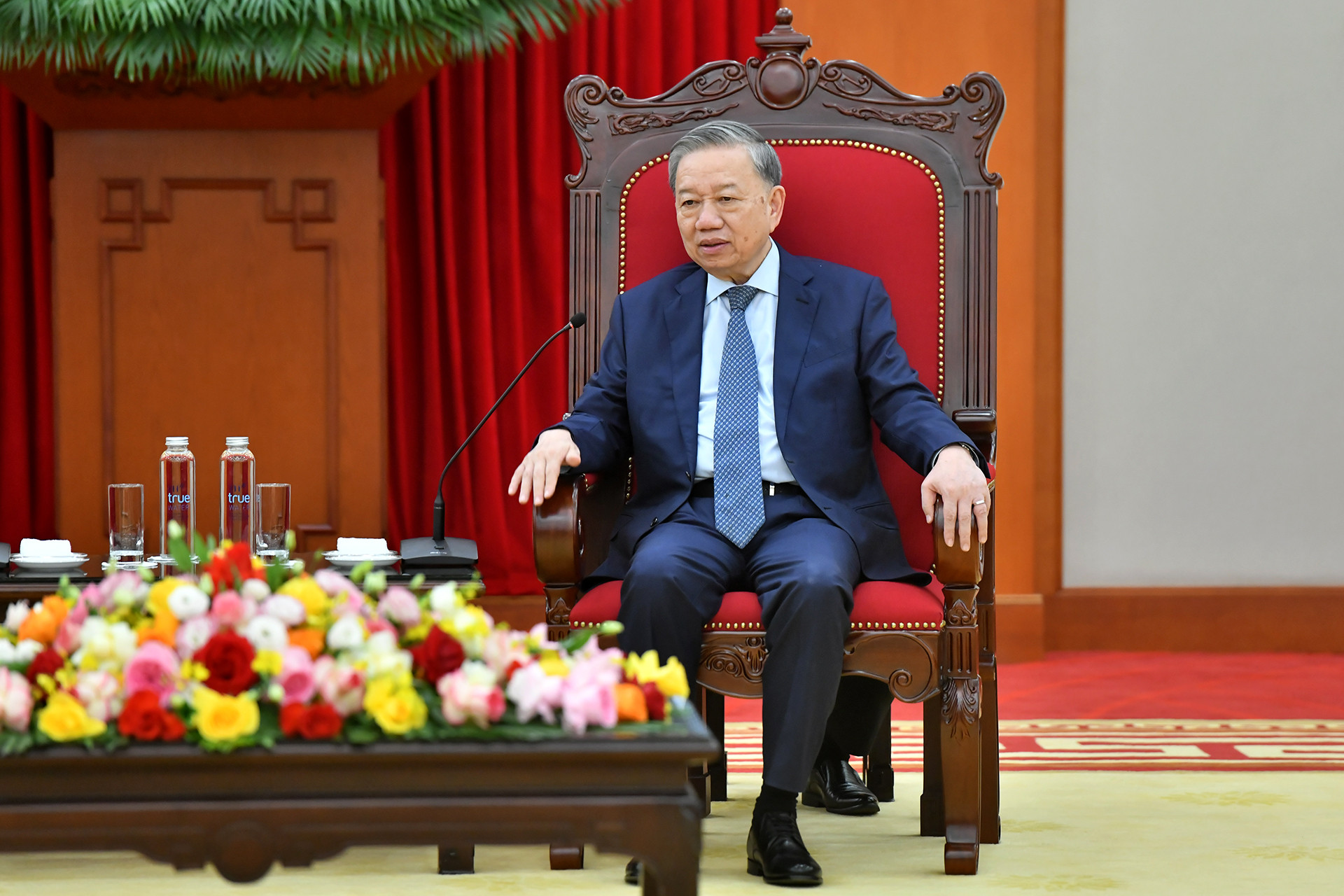 Tổng Bí thư Tô Lâm phát biểu tại buổi tiếp Đại sứ Cuba tại Việt Nam Orlando Nicolas Hernandez Guillen.